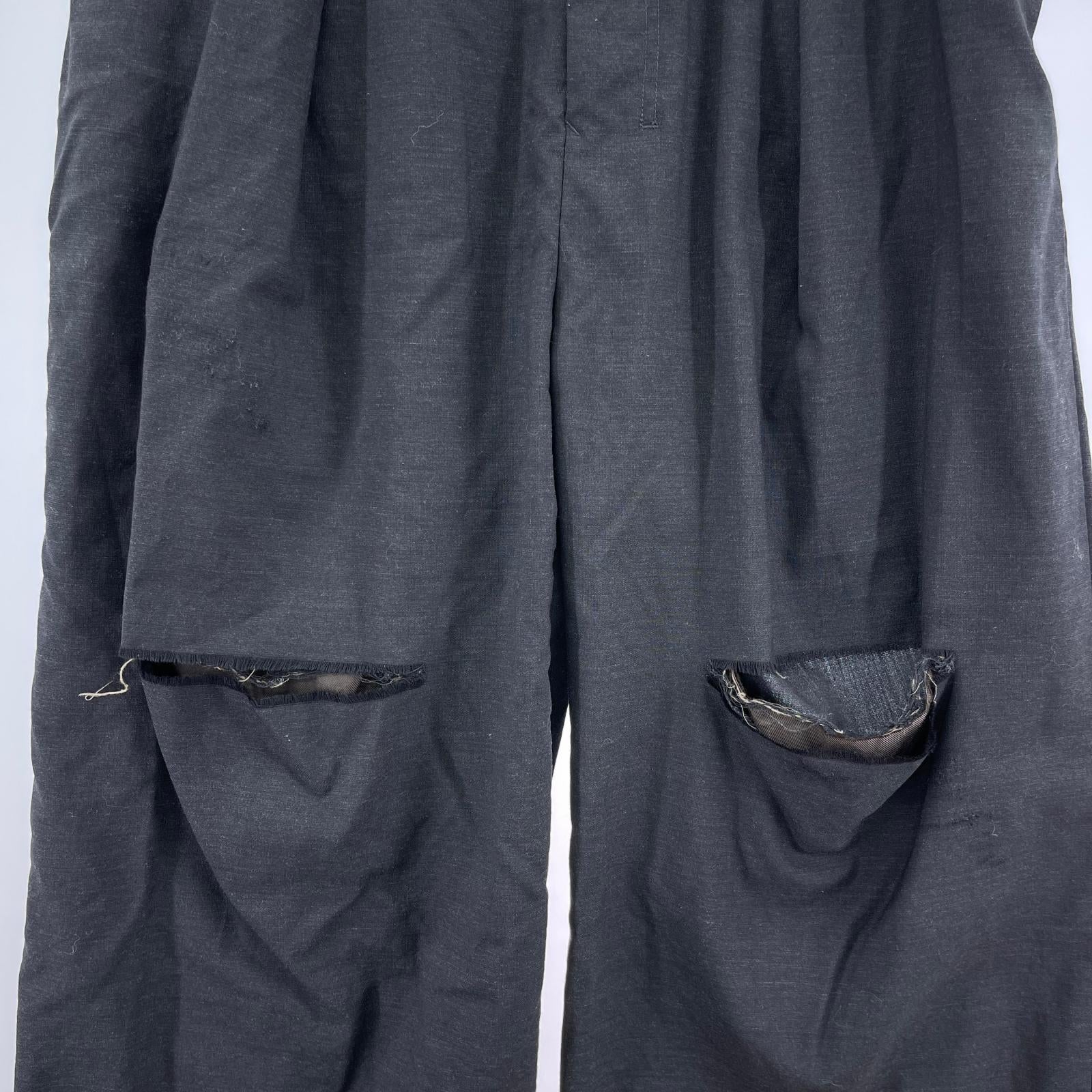 パンツ ANCELLM WOOL DAMAGE WIDE SLACKS 1 ブラック ブラック