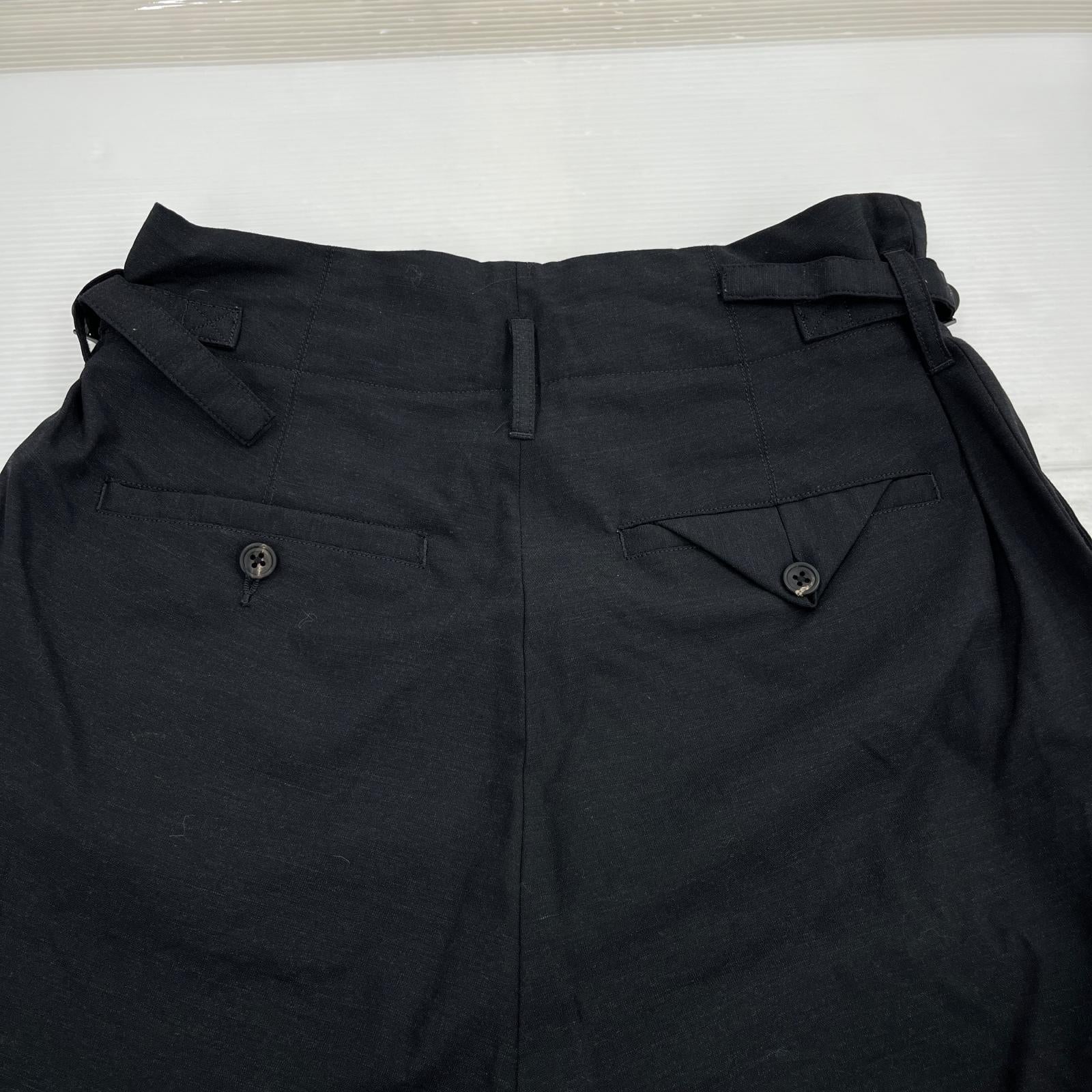パンツ ANCELLM WOOL DAMAGE WIDE SLACKS 1 ブラック ブラック