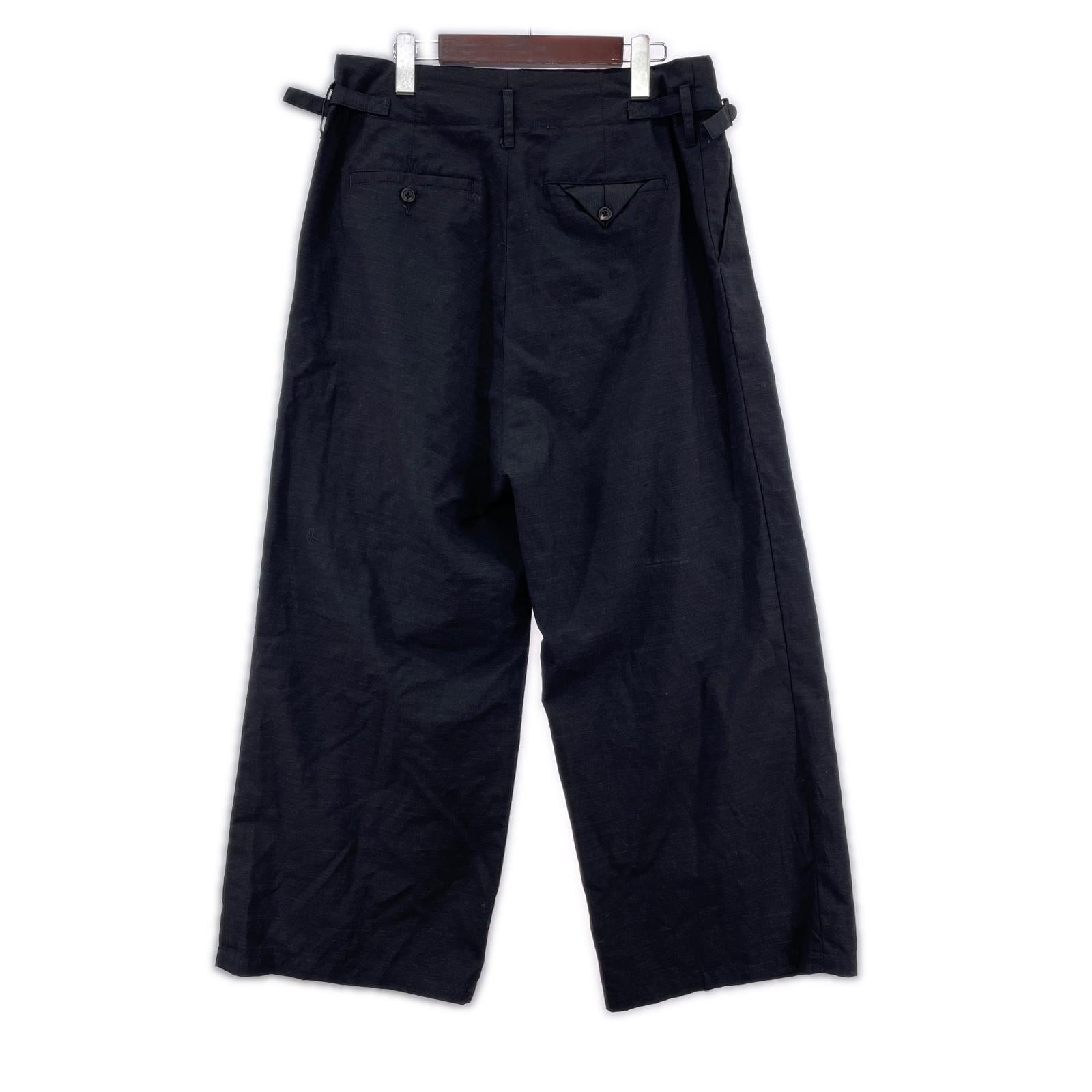 パンツ ANCELLM WOOL DAMAGE WIDE SLACKS 2 ブラック ブラック