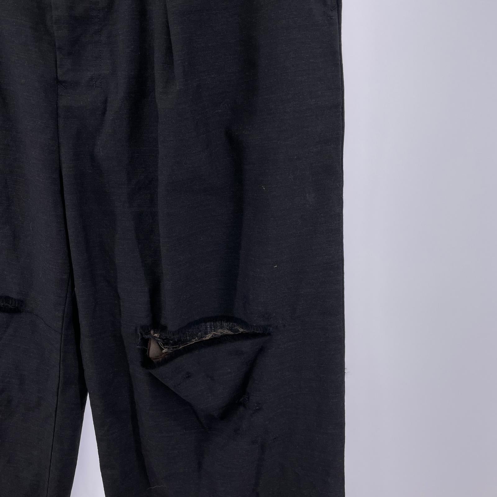 パンツ ANCELLM WOOL DAMAGE WIDE SLACKS 2 ブラック ブラック