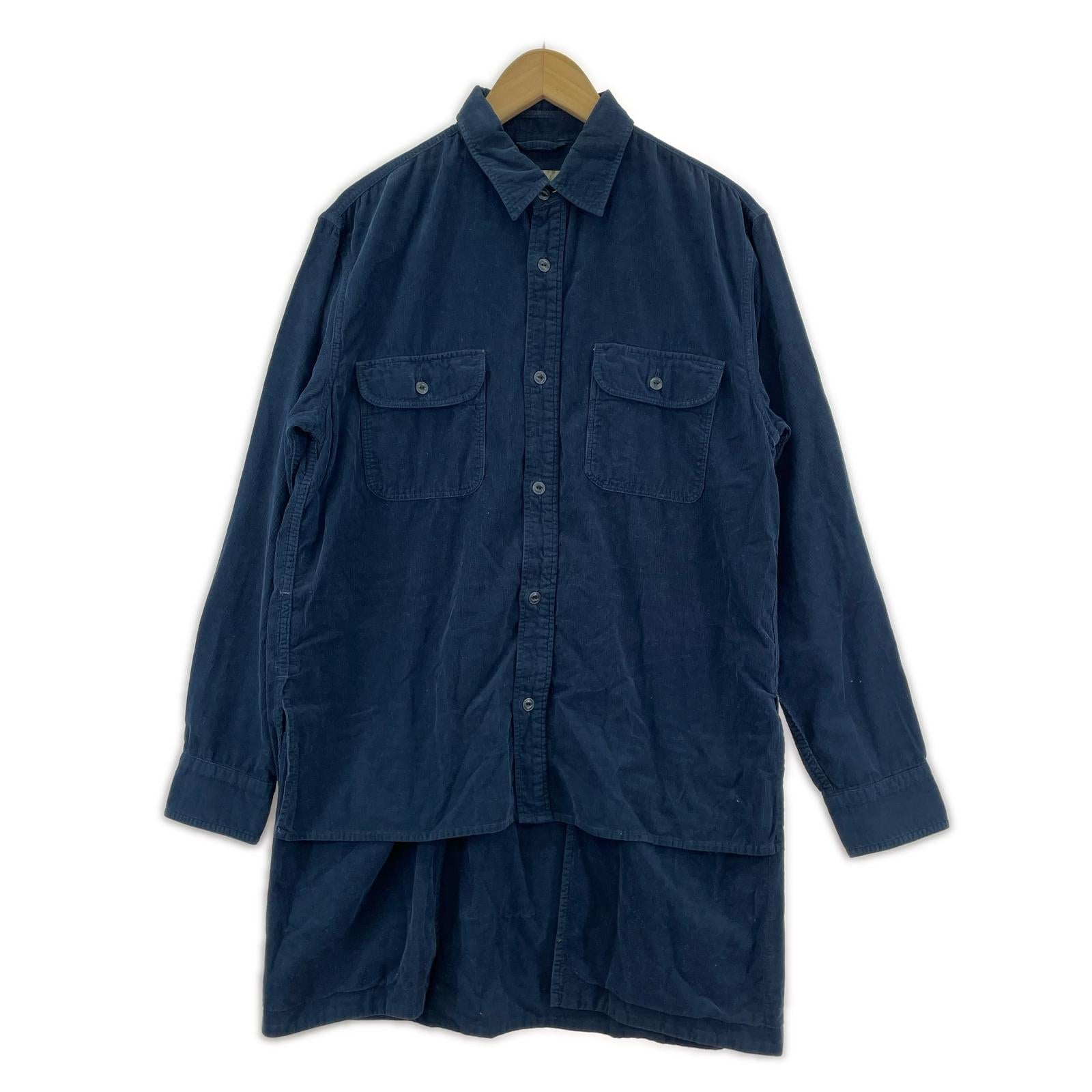 長袖シャツ ATELIER BETON コーデュロイ 紺 ネイビー