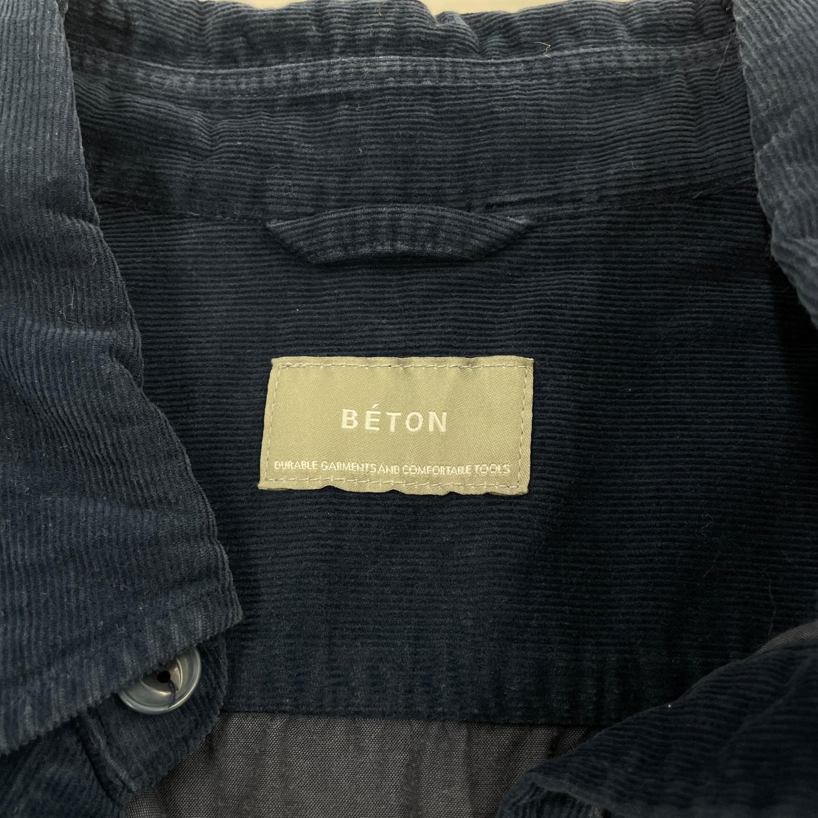 長袖シャツ ATELIER BETON コーデュロイ 紺 ネイビー