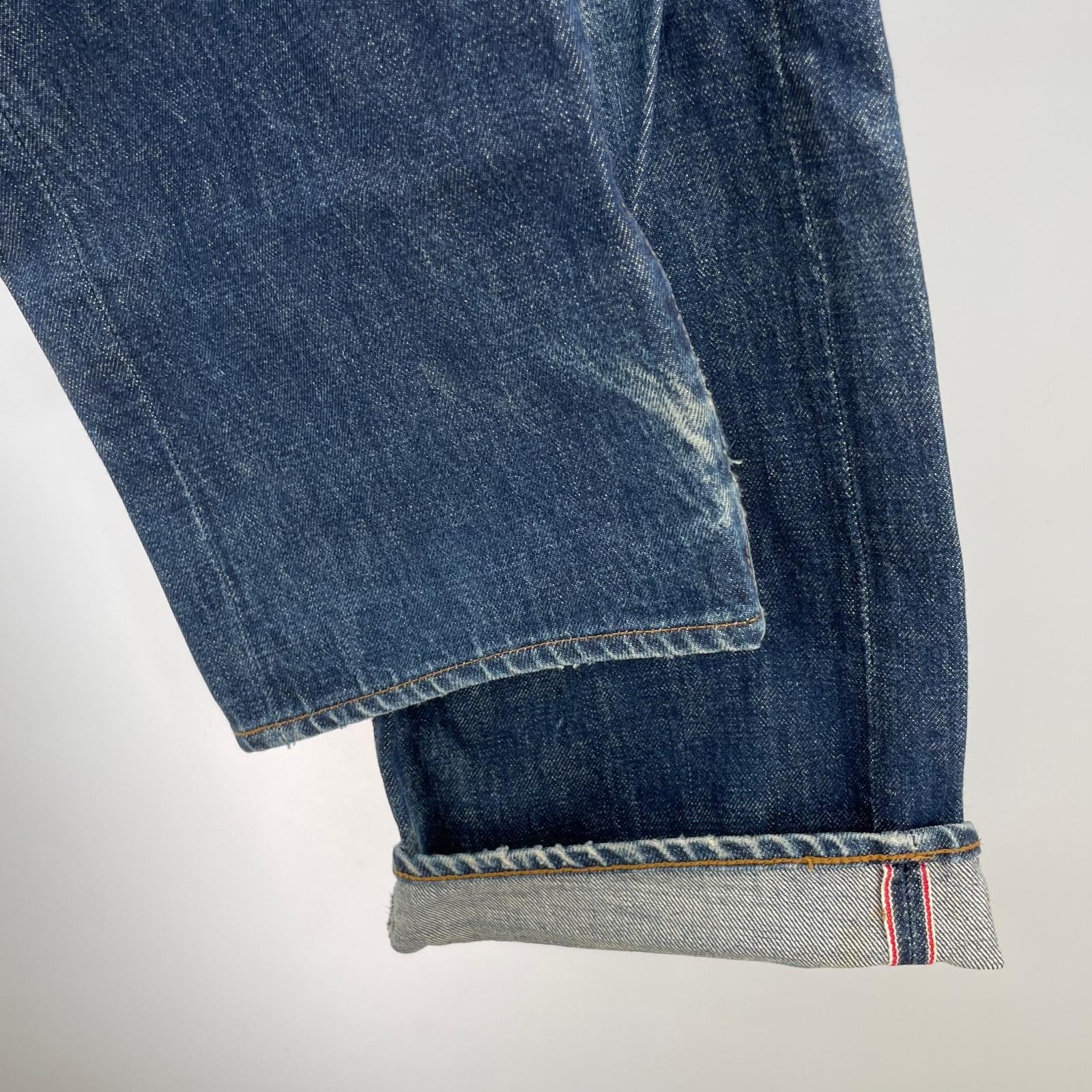 デニムパンツ STUDIO D’ARTISAN 301 波 松 豚 鶏 バックプリントデニム 33 33
