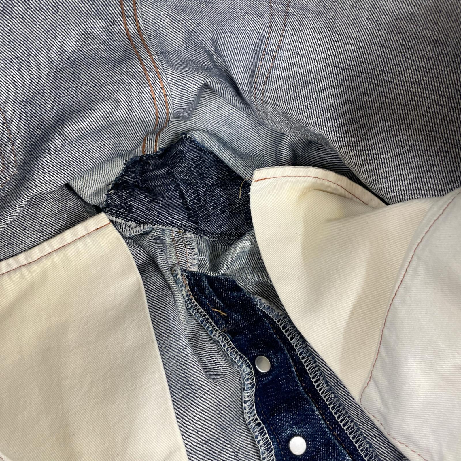 デニムパンツ STUDIO D’ARTISAN 301 波 松 豚 鶏 バックプリントデニム 33 33