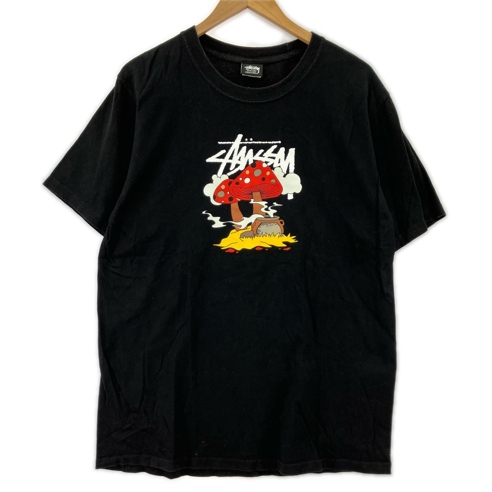 半袖Ｔシャツ キノコプリント S/Sカットソー ブラック (M) M ブラック