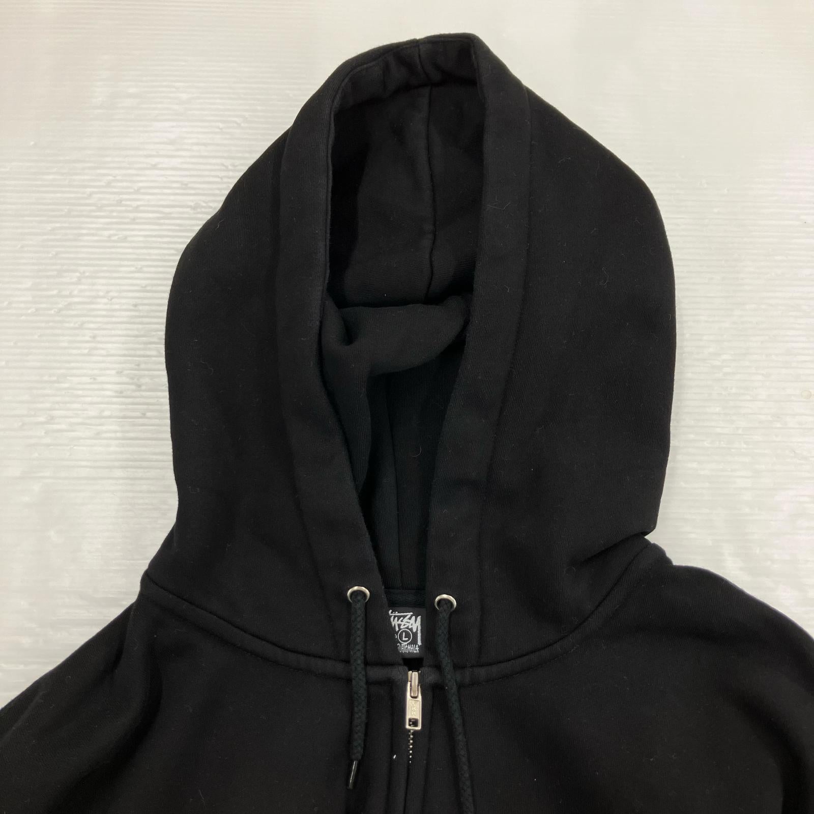 パーカー BASIC STUSSY ZIP HOODIE ブラック (L) L ブラック