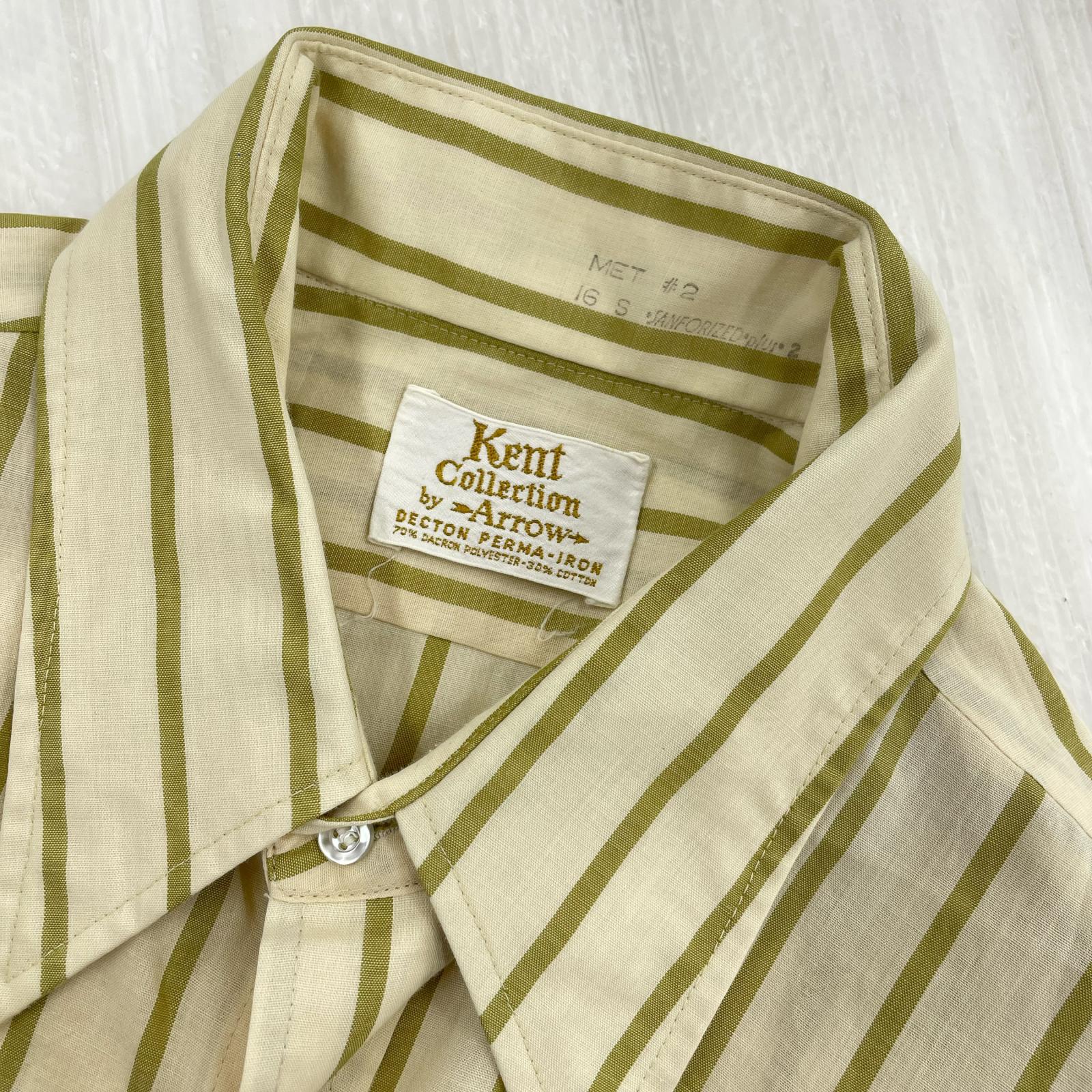 半袖シャツ 70s ArrowKentCollection StripeShirt ベージュ