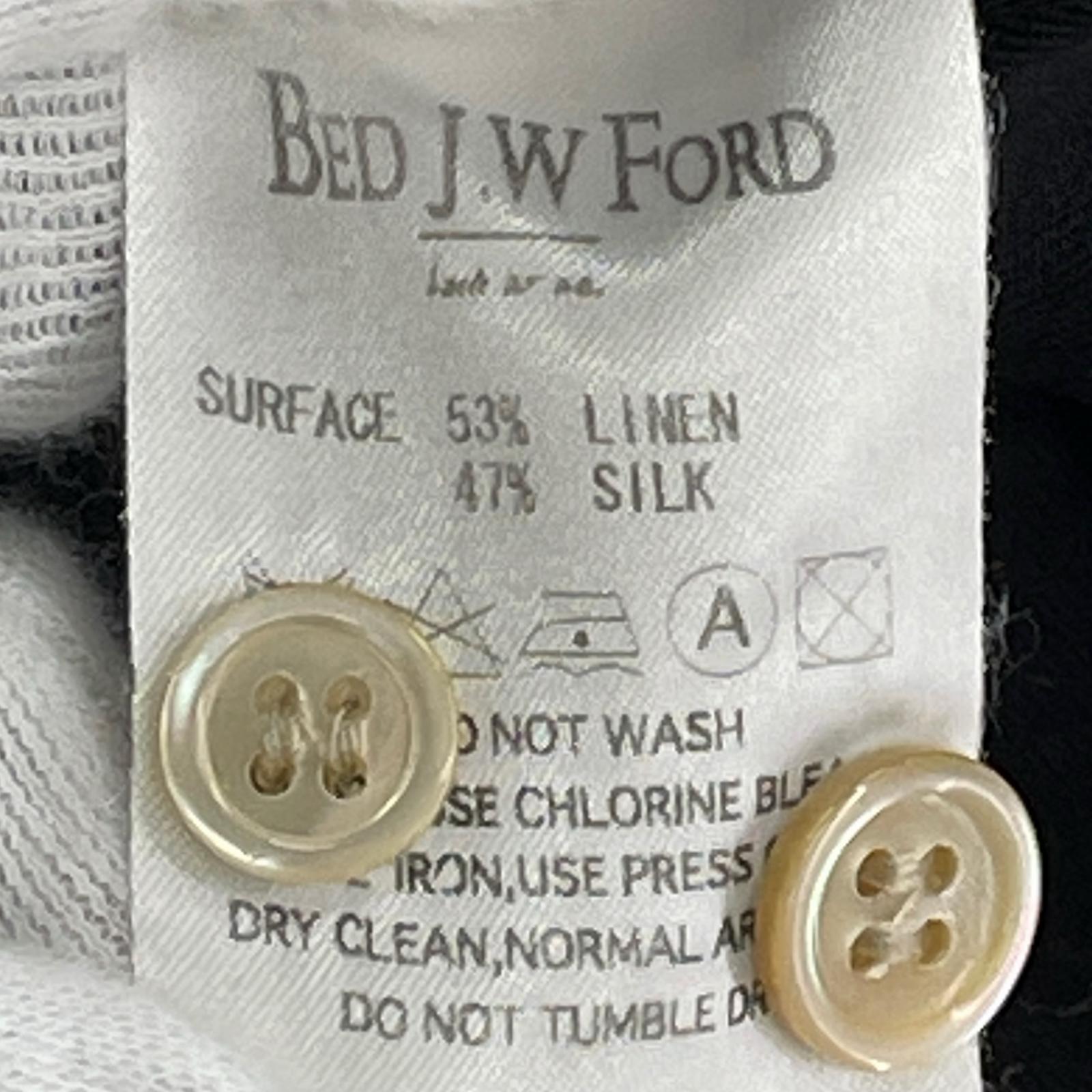 長袖シャツ BED J.W. FORD リネンシルク デザインロングシャツ 1 ブラック 1 ブラック