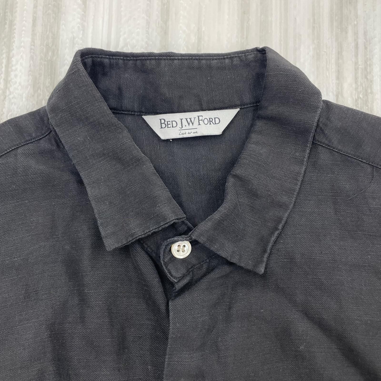 長袖シャツ BED J.W. FORD リネンシルク デザインロングシャツ 1 ブラック 1 ブラック