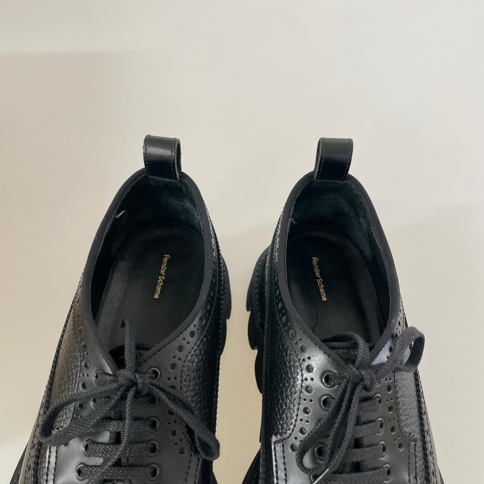 シューズ Hender Scheme meadow gurnica ボリュームソール レザーシューズ 8 ブラック ブラック
