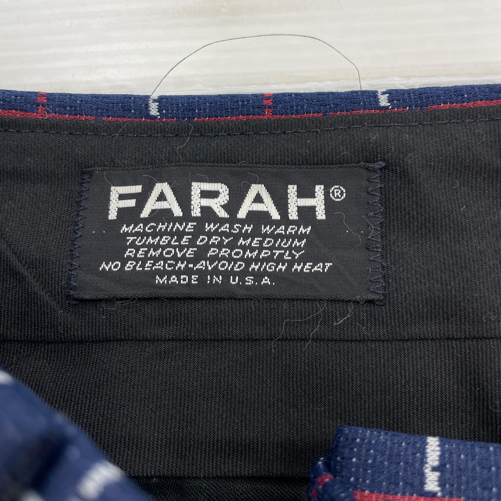 パンツ 70s FARAH チェックスラックス W35 NVY ネイビー