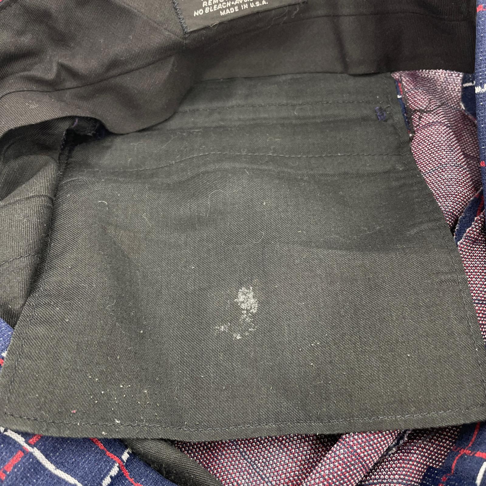 パンツ 70s FARAH チェックスラックス W35 NVY ネイビー