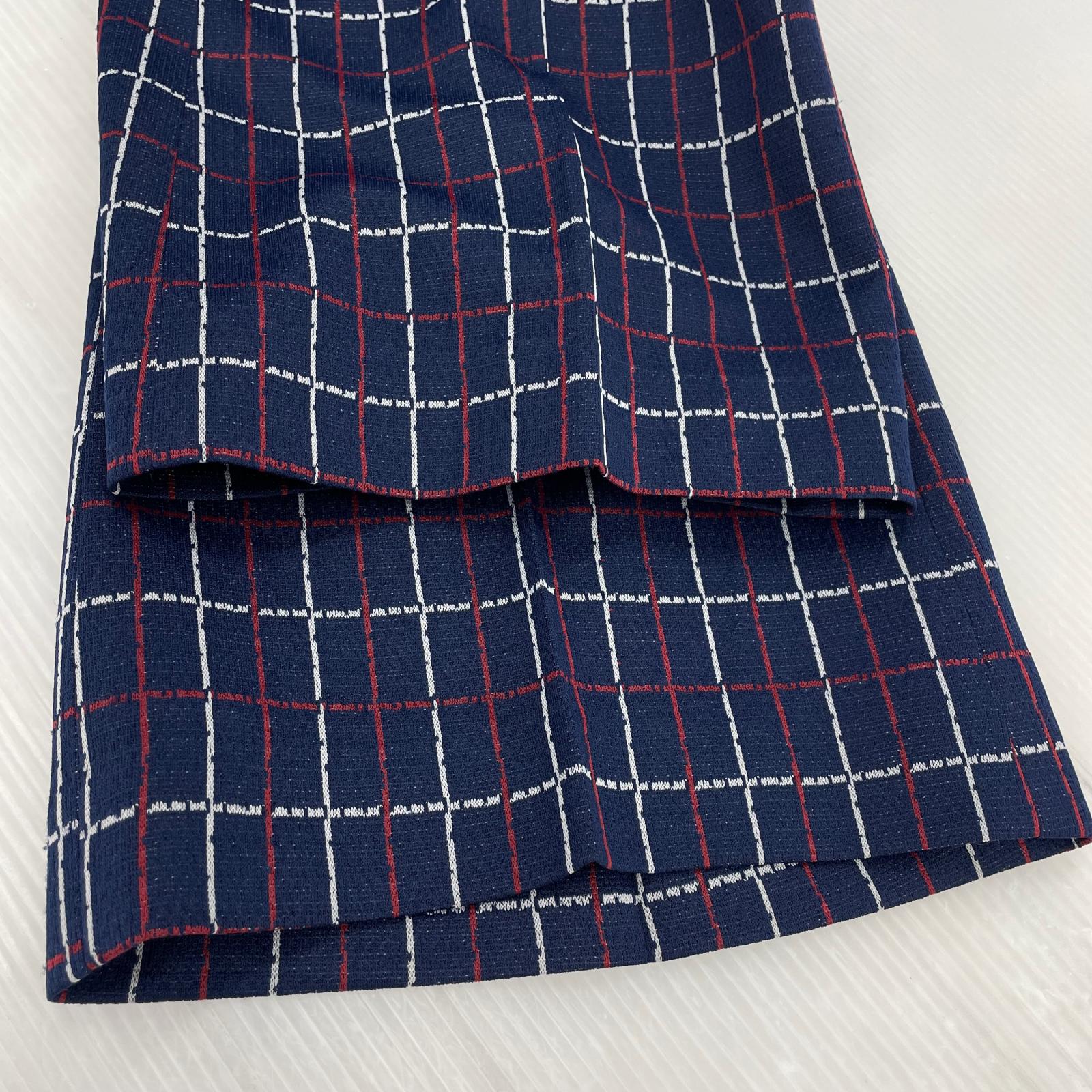 パンツ 70s FARAH チェックスラックス W35 NVY ネイビー