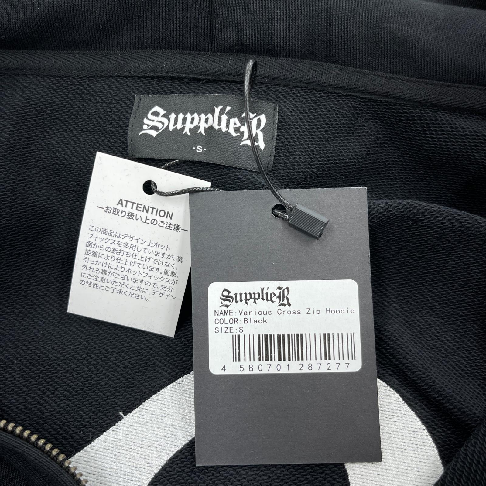 パーカー SUPPLIER Various Cross Zip Hoodie BLK S S ブラック