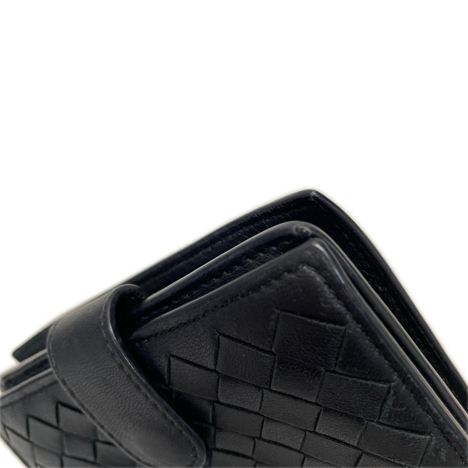 Bottega Veneta イントレチャート コンパクトウォレット 黒