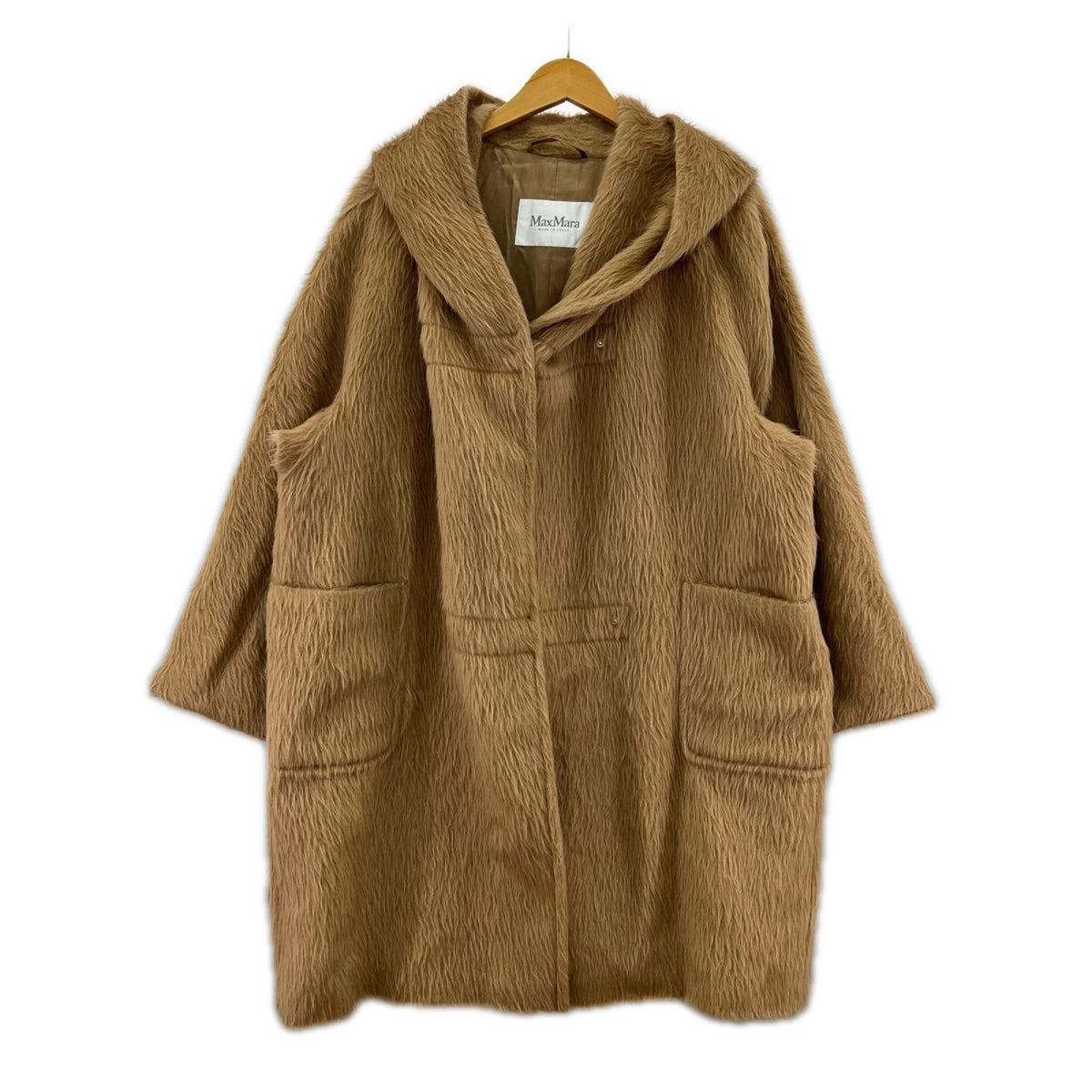 ジャケット Max Mara ｱﾙﾊﾟｶｼﾙｸ ｼｬｷﾞｰﾌｰﾃﾞｯﾄｺｰﾄ 42 ﾌﾞﾗｳﾝ 42