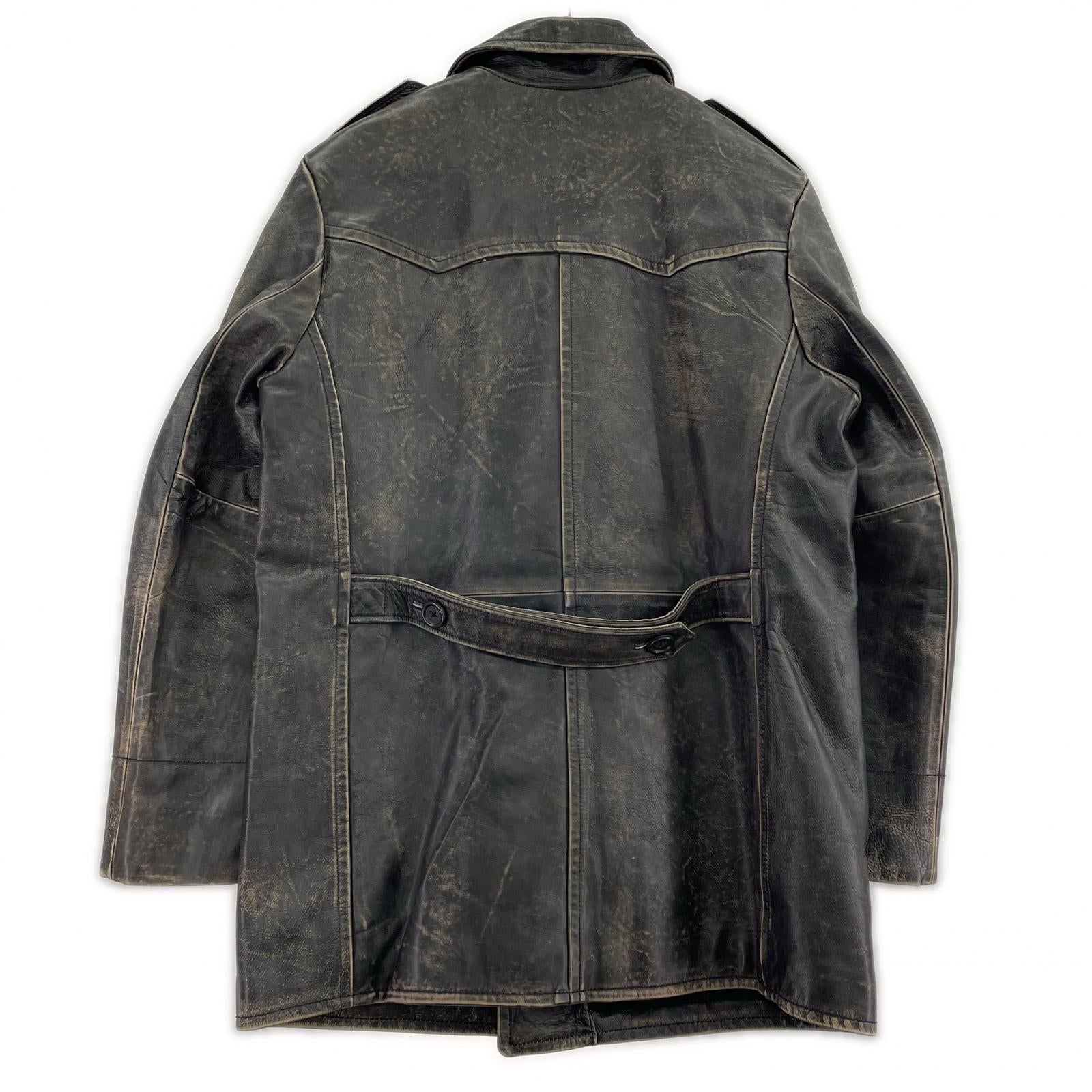 レザージャケット 00ｓ カーコート L BLK L ブラック