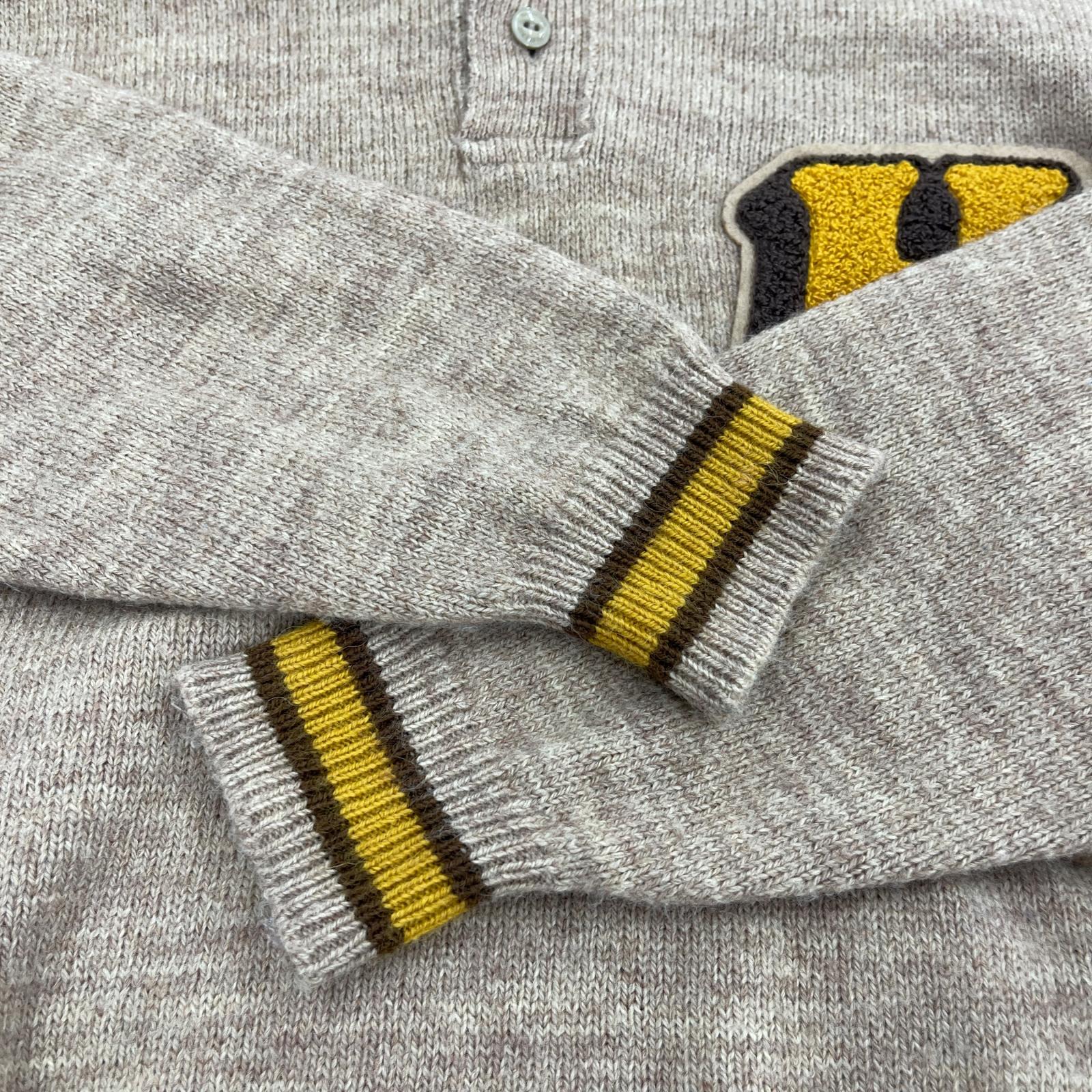 ニット L/Sニットポロ ROUND LETTERSワッペン (L) L