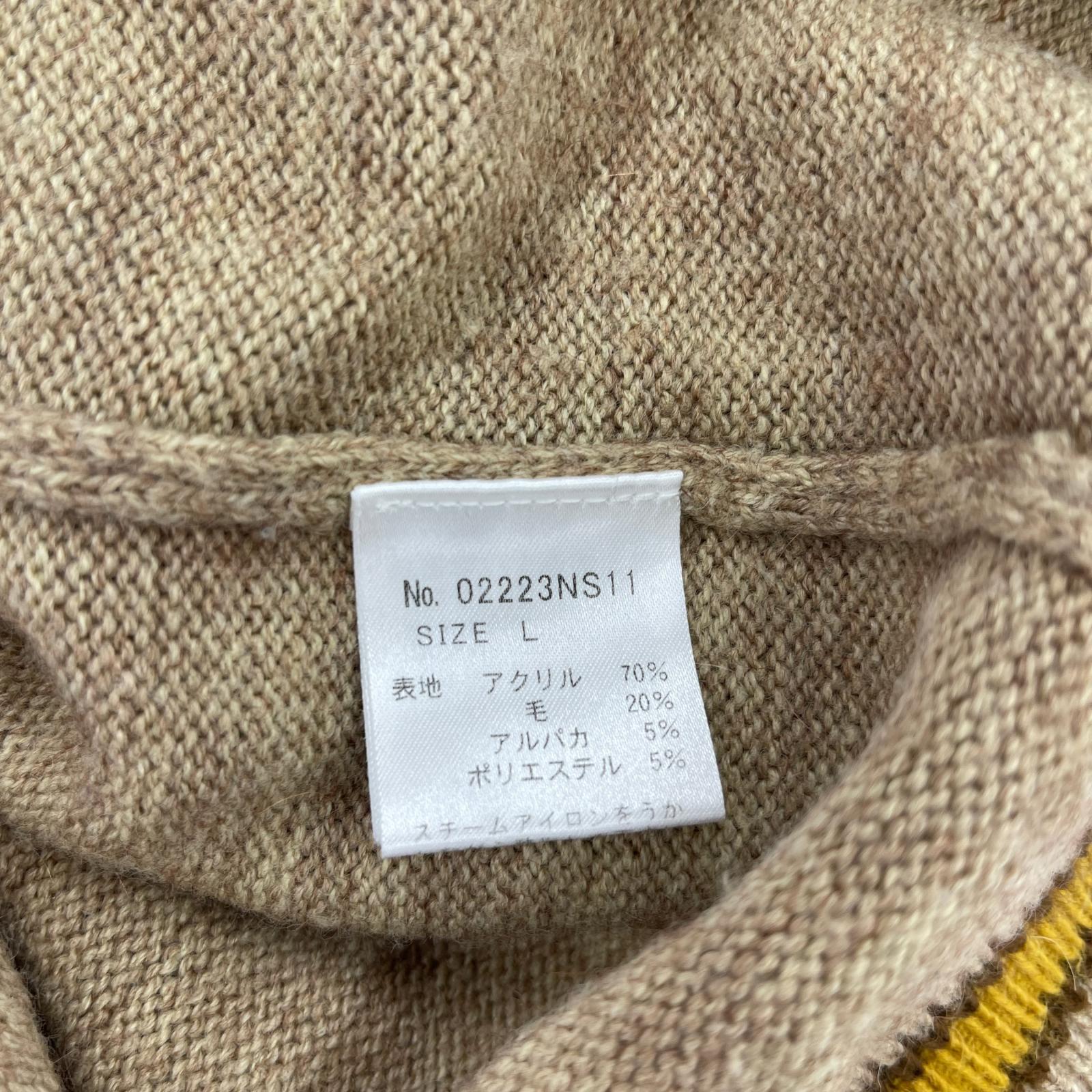 ニット L/Sニットポロ ROUND LETTERSワッペン (L) L