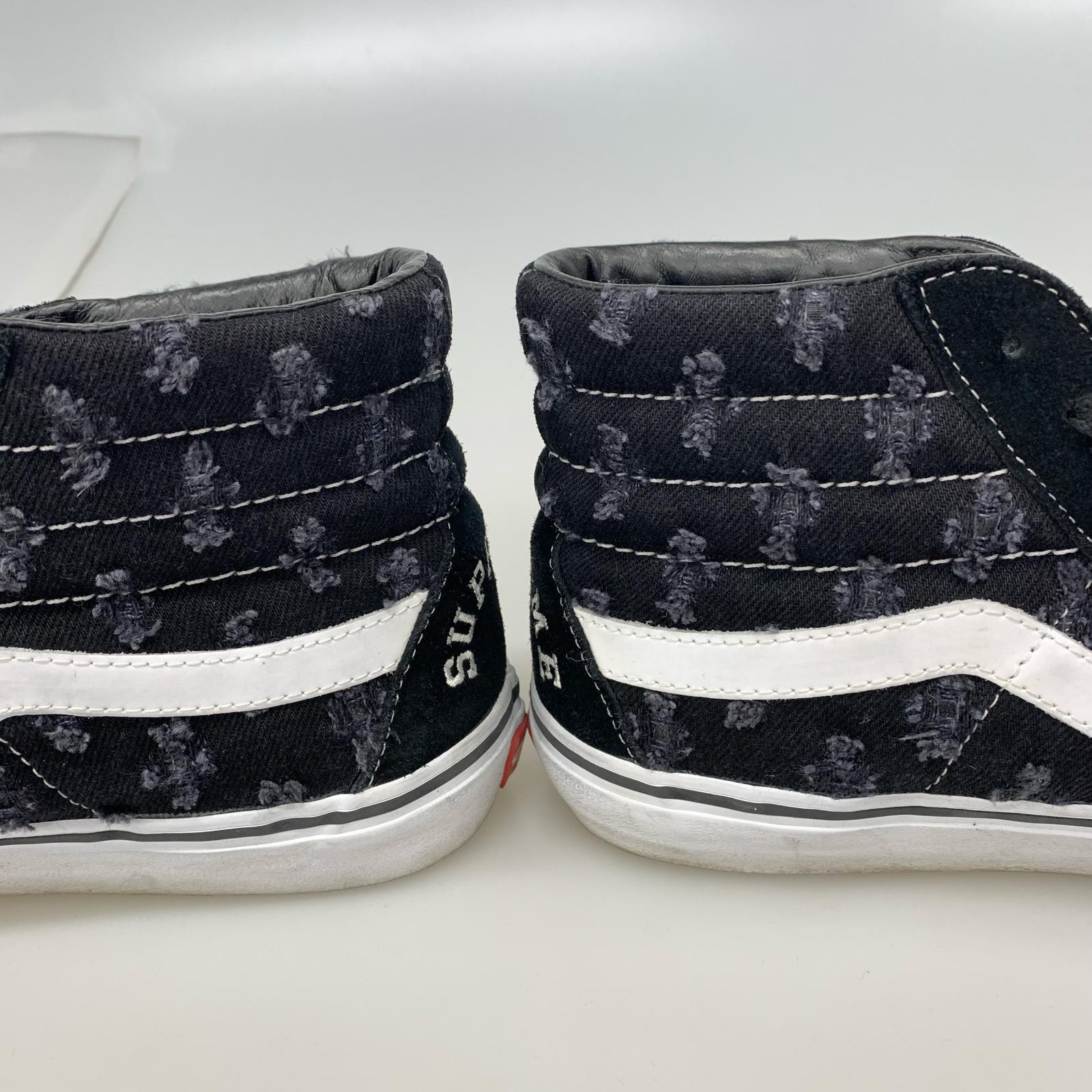 スニーカー Supreme×VANS Sk8-Hi Hole Punch Denim 28.0cm 黒 28 ブラック