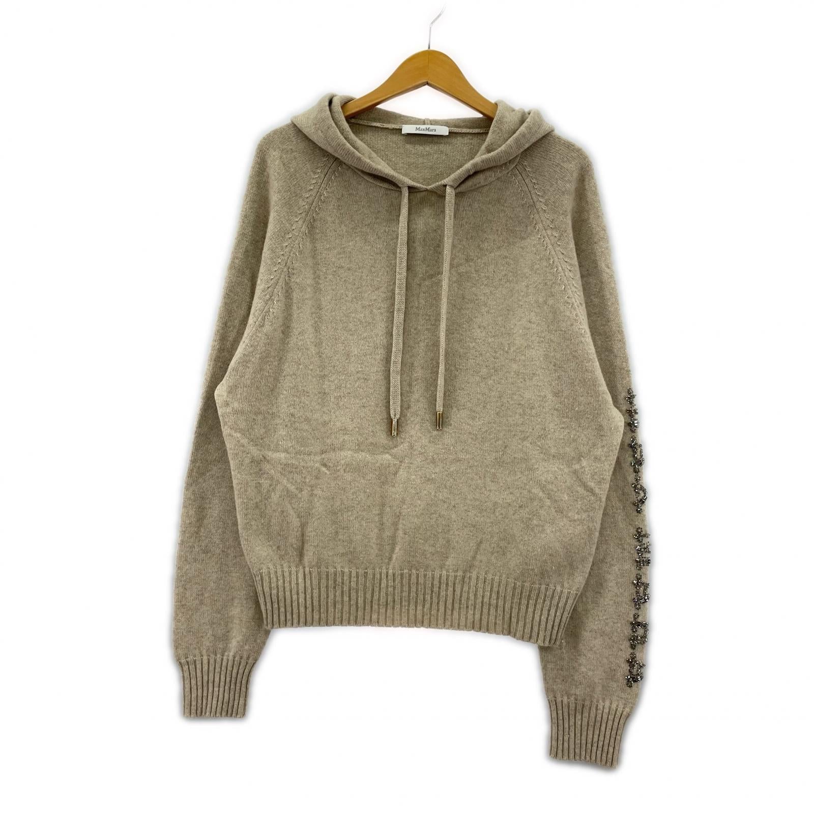 ニット MAX MARA ANANAS 2313660739 ビジュー ニットパーカーー ベージュ