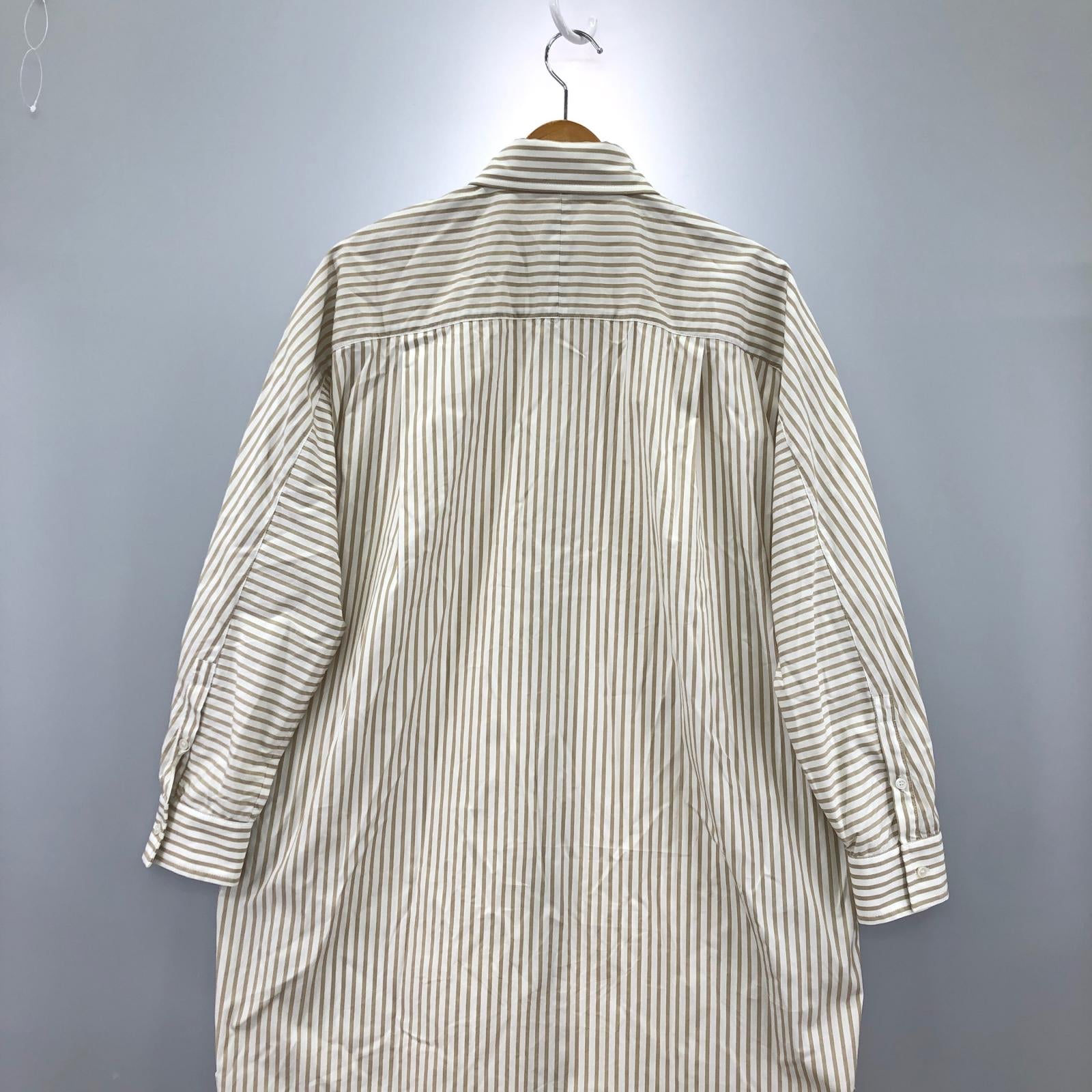 ワンピース MAX Mara ストライプシャツワンピース ベージュ