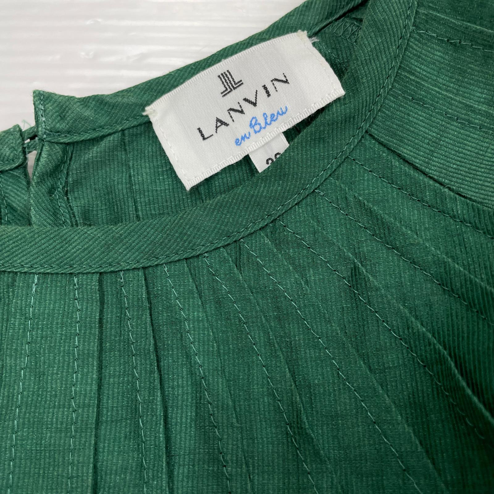 半袖シャツ LANVIN en Bleu グリーン リネン混 シャツ 38 グリーン