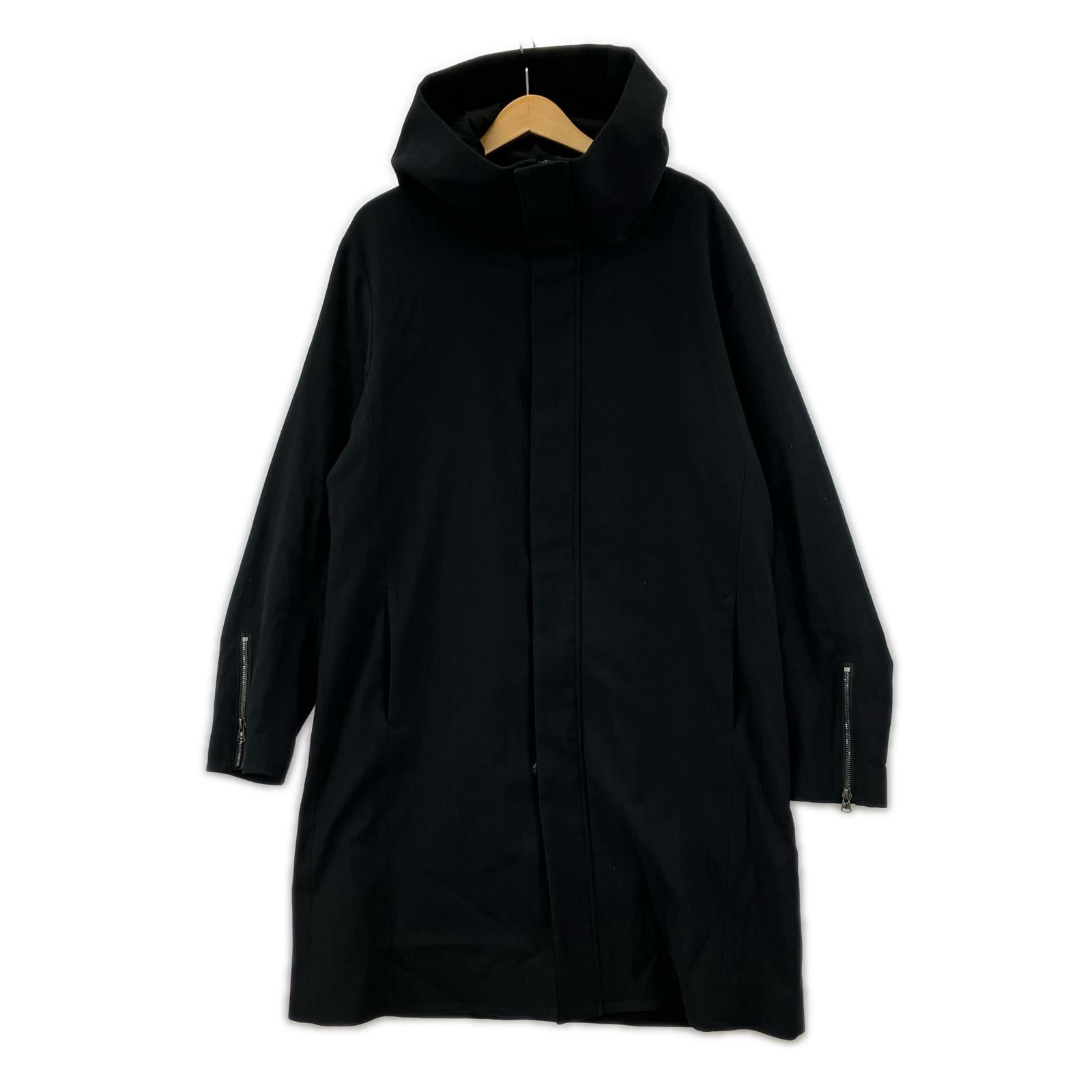 ジャケット フーディロングコート BLK L ブラック