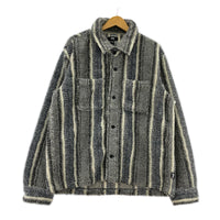 ジャケット STRIPE SHERPA SHIRT (M) M グレー