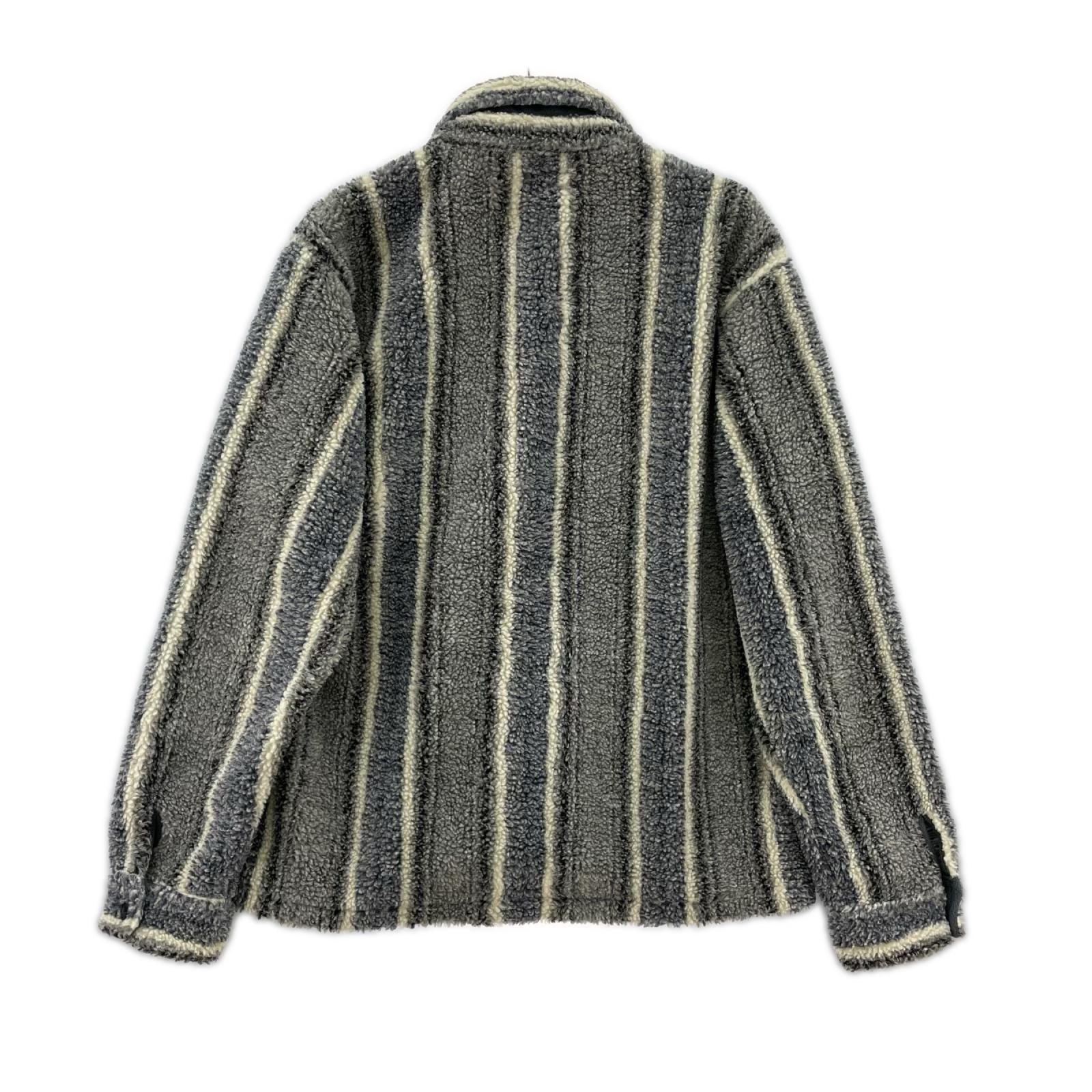 ジャケット STRIPE SHERPA SHIRT (M) M グレー