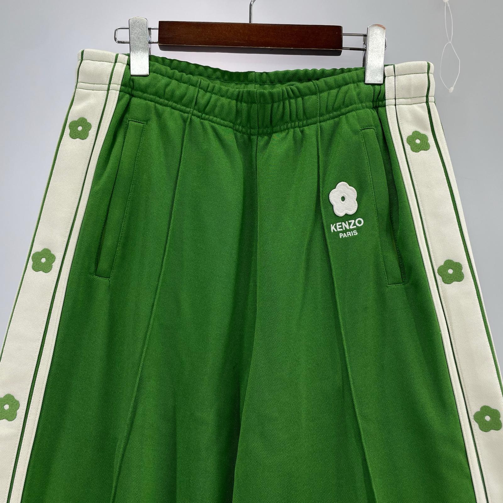 パンツ トラックパンツ 花柄 緑 (S) S グリーン