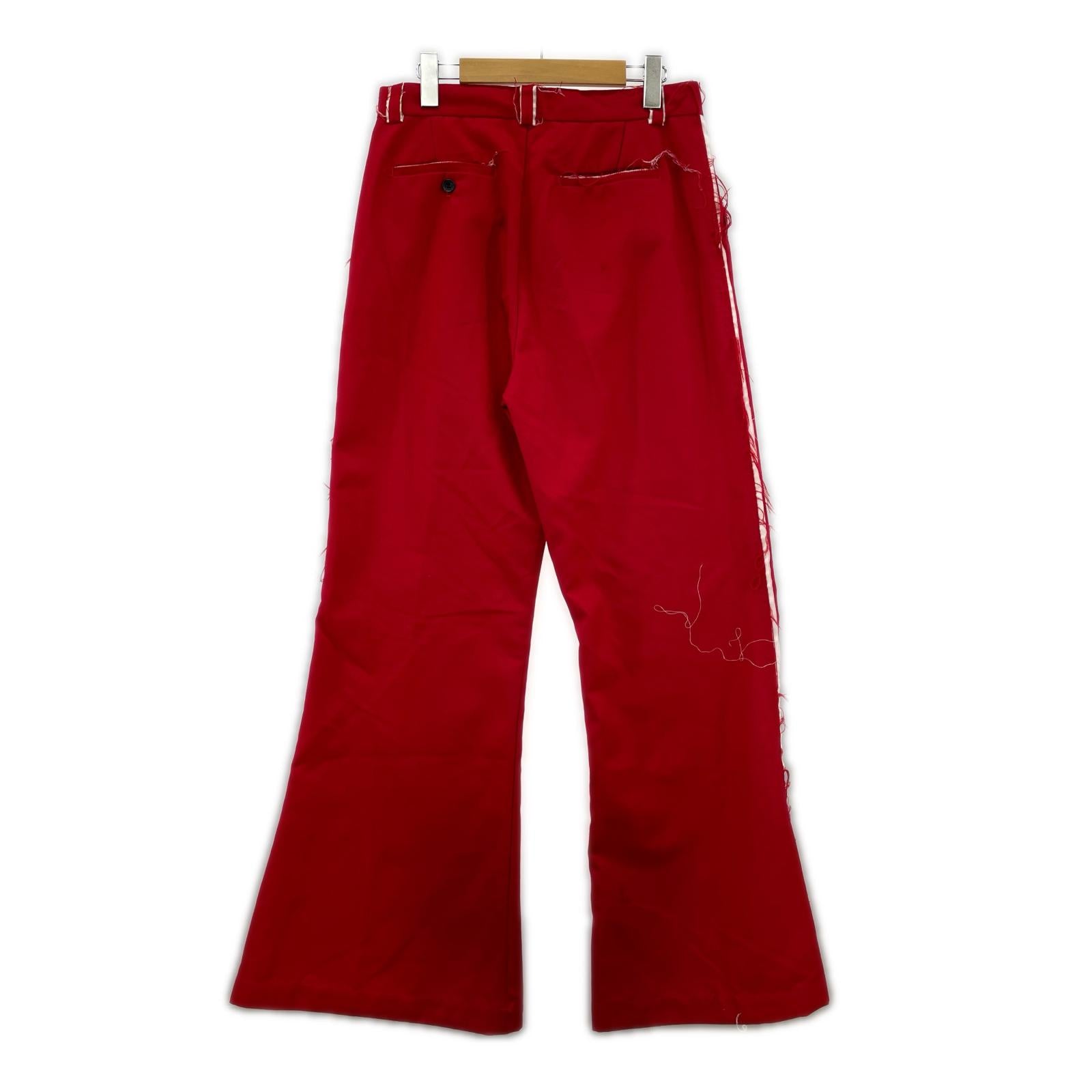 パンツ seyto ダメージラインフレアパンツ 赤 (3) 3 レッド