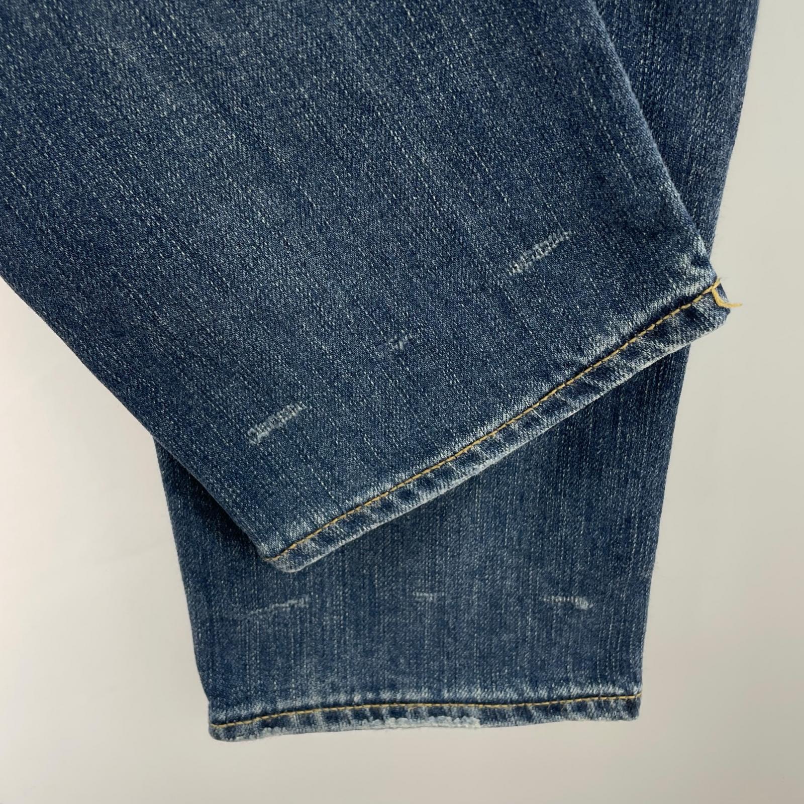 デニムパンツ SP加工音符プリントスタッズデニム M ブルー