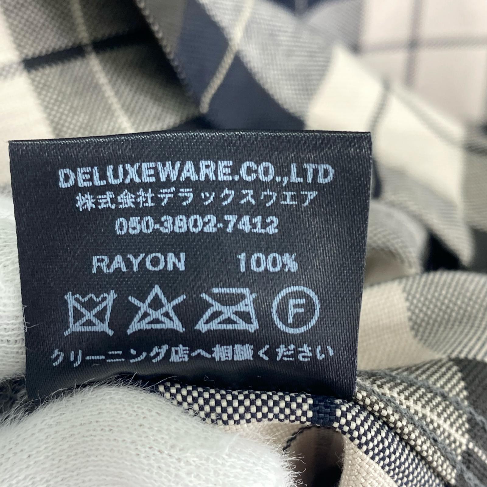 長袖シャツ DELUXEWARE 開襟シャツ チェック M ブラック