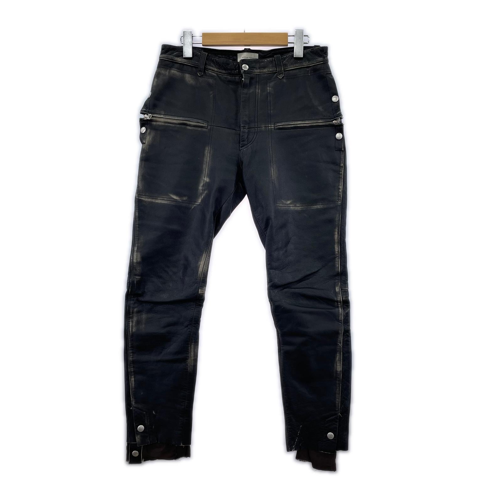 パンツ BED J.W. FORD 18AW Layered pants ver.1 レザーパンツ 1 ブラック ブラック