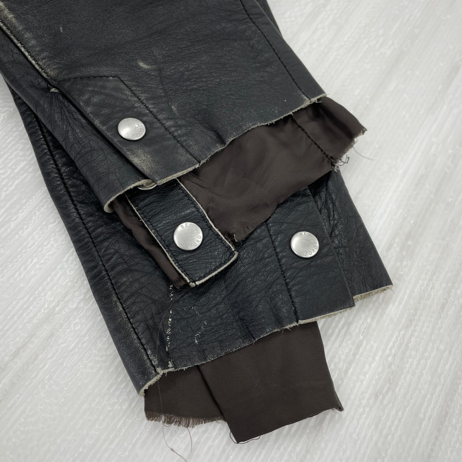 パンツ BED J.W. FORD 18AW Layered pants ver.1 レザーパンツ 1 ブラック ブラック