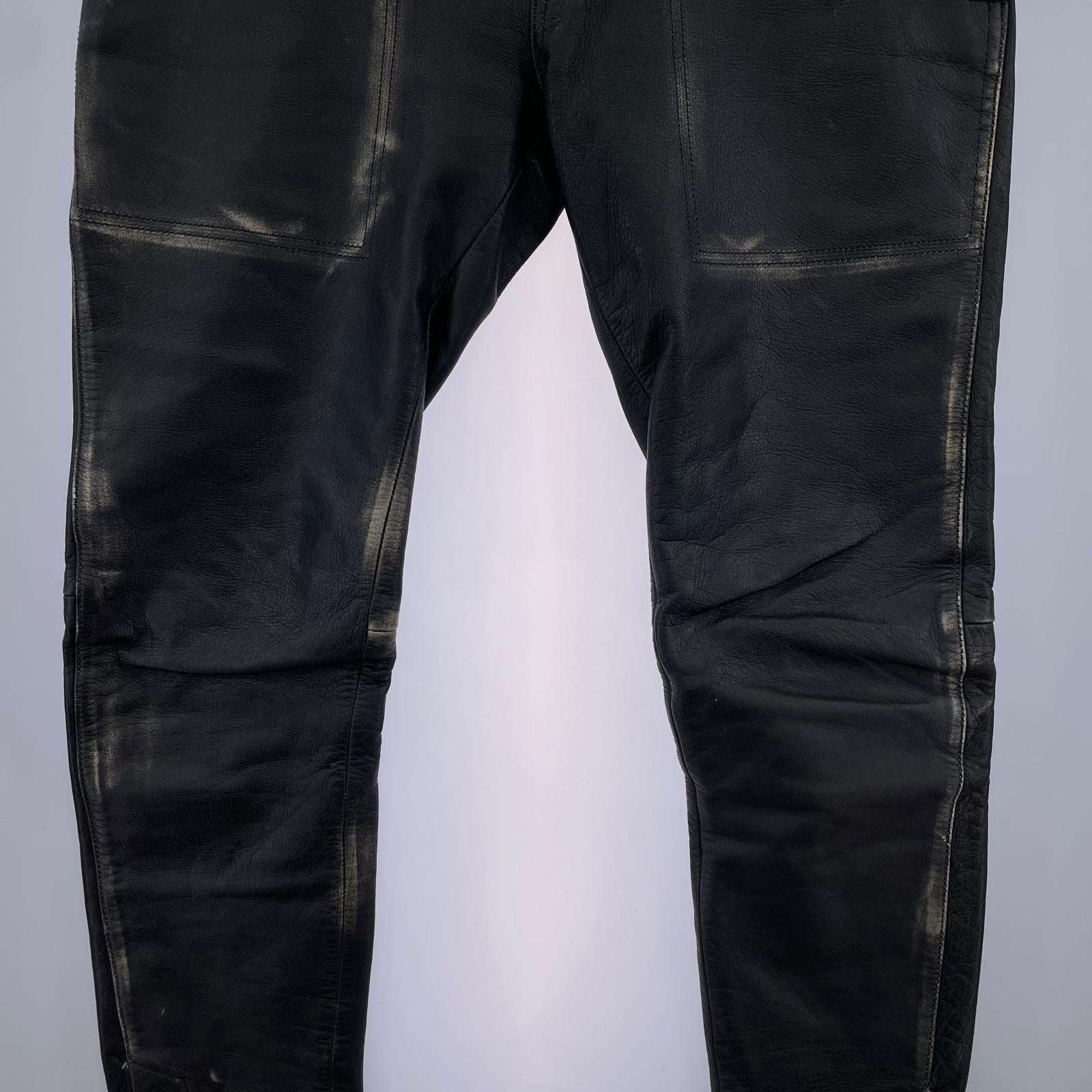 パンツ BED J.W. FORD 18AW Layered pants ver.1 レザーパンツ 1 ブラック ブラック