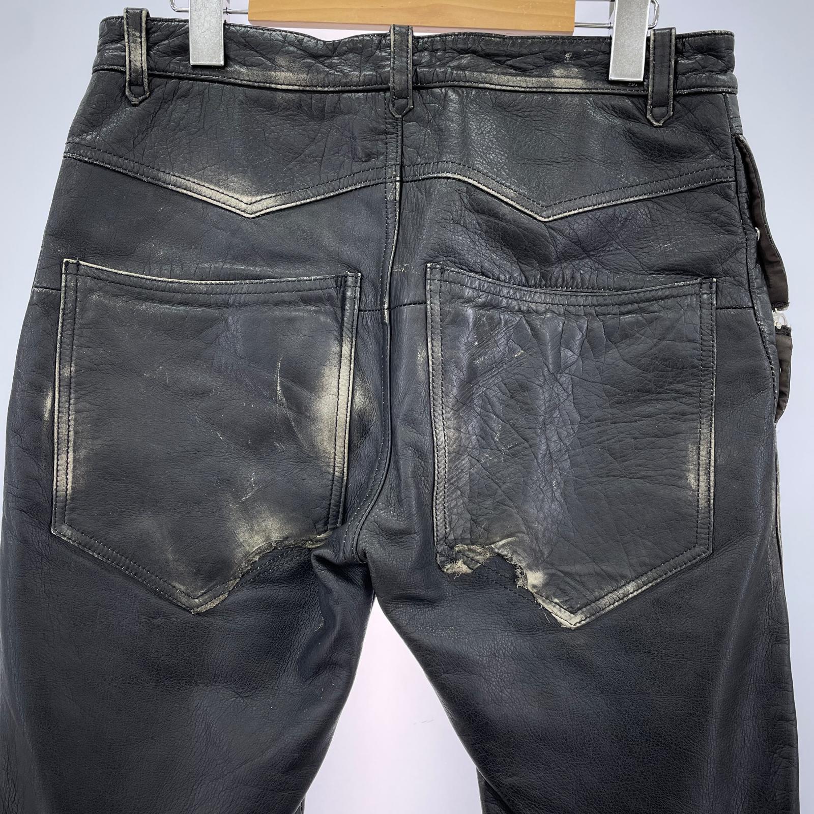 パンツ BED J.W. FORD 18AW Layered pants ver.1 レザーパンツ 1 ブラック ブラック