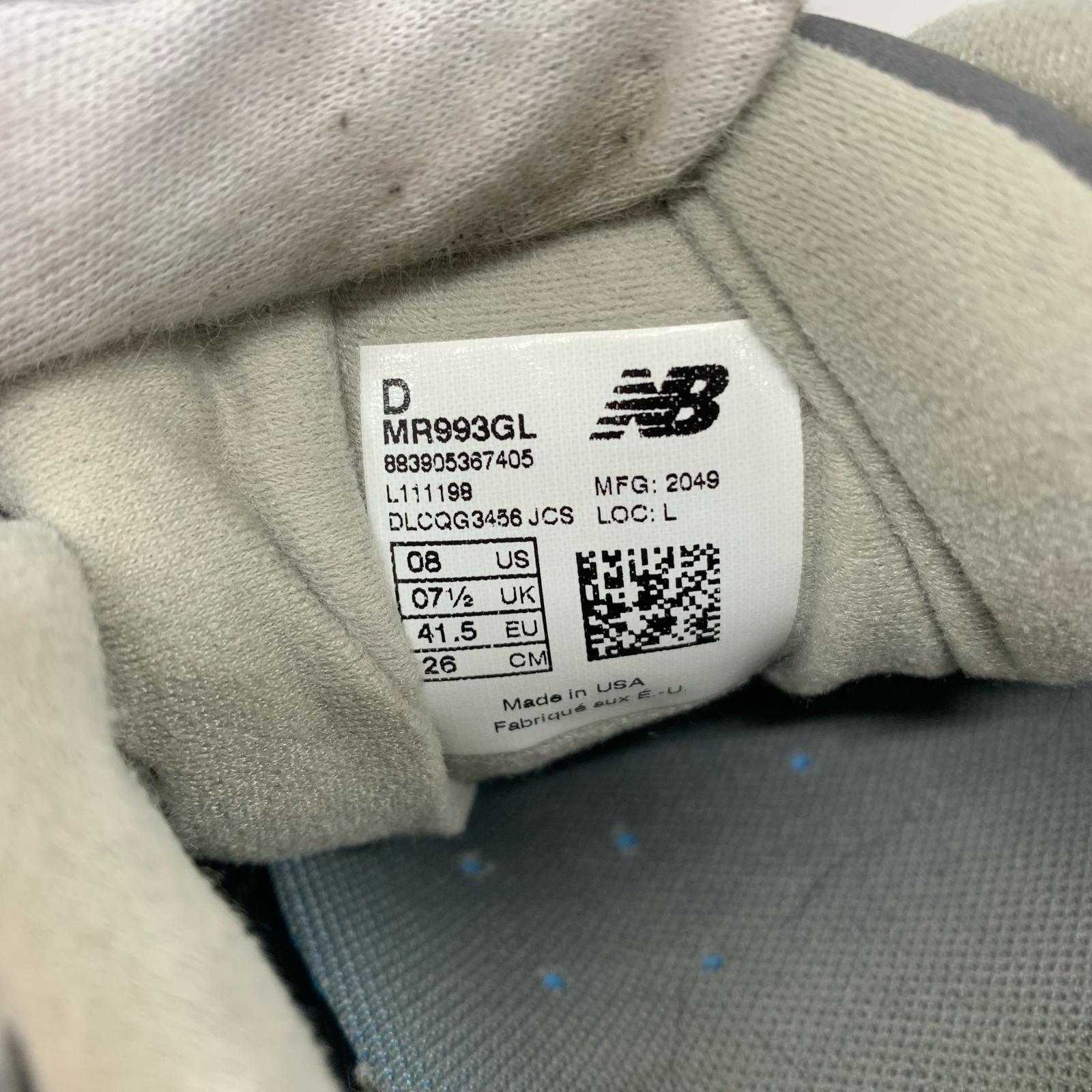 スニーカー NEW BALANCE M993GL USA製 スニーカー 26.0 グレー 26cm (US8 UK7 1/2 EU42) グレー