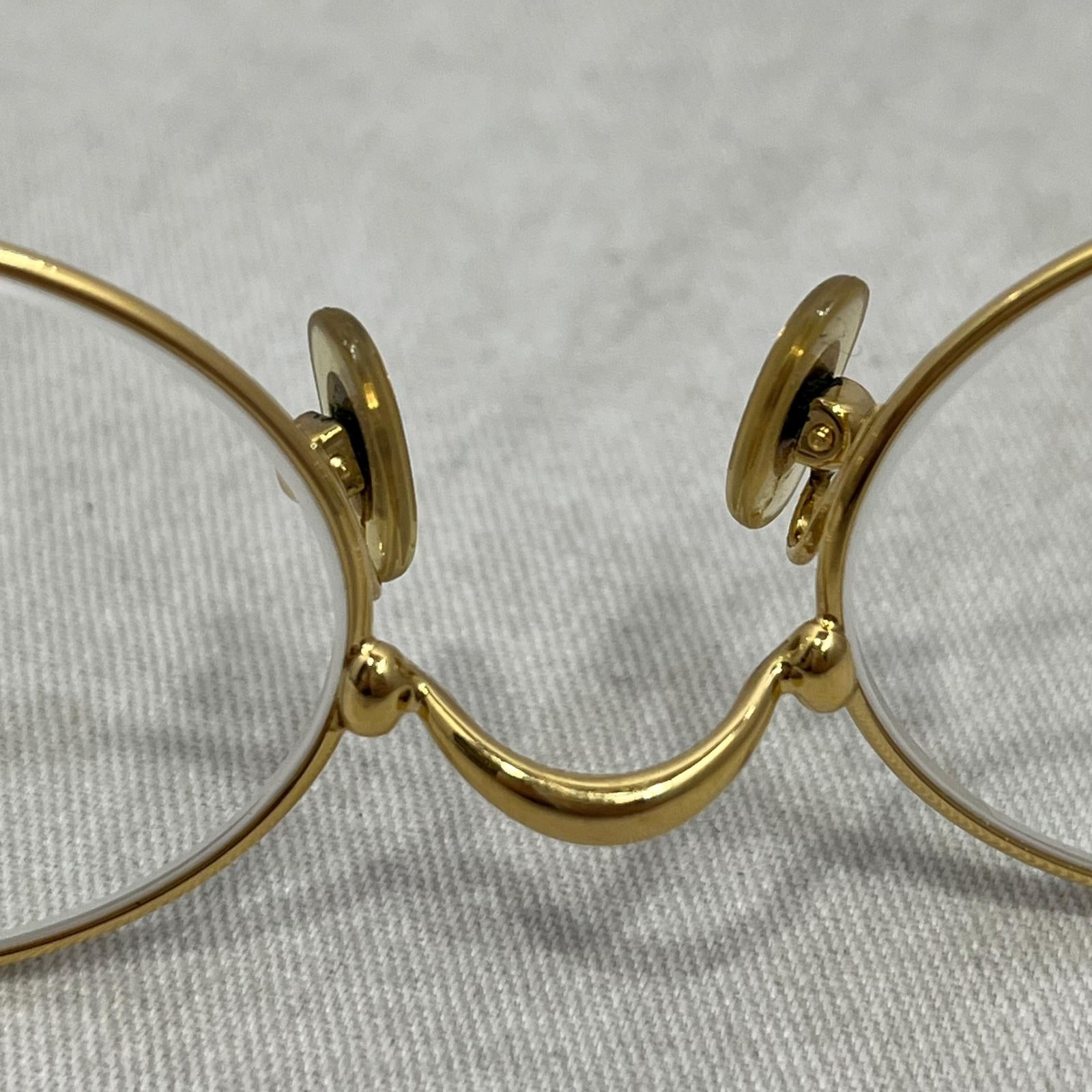Cartier ヴィンテージ オーバルフレームメガネ ゴールドカラー