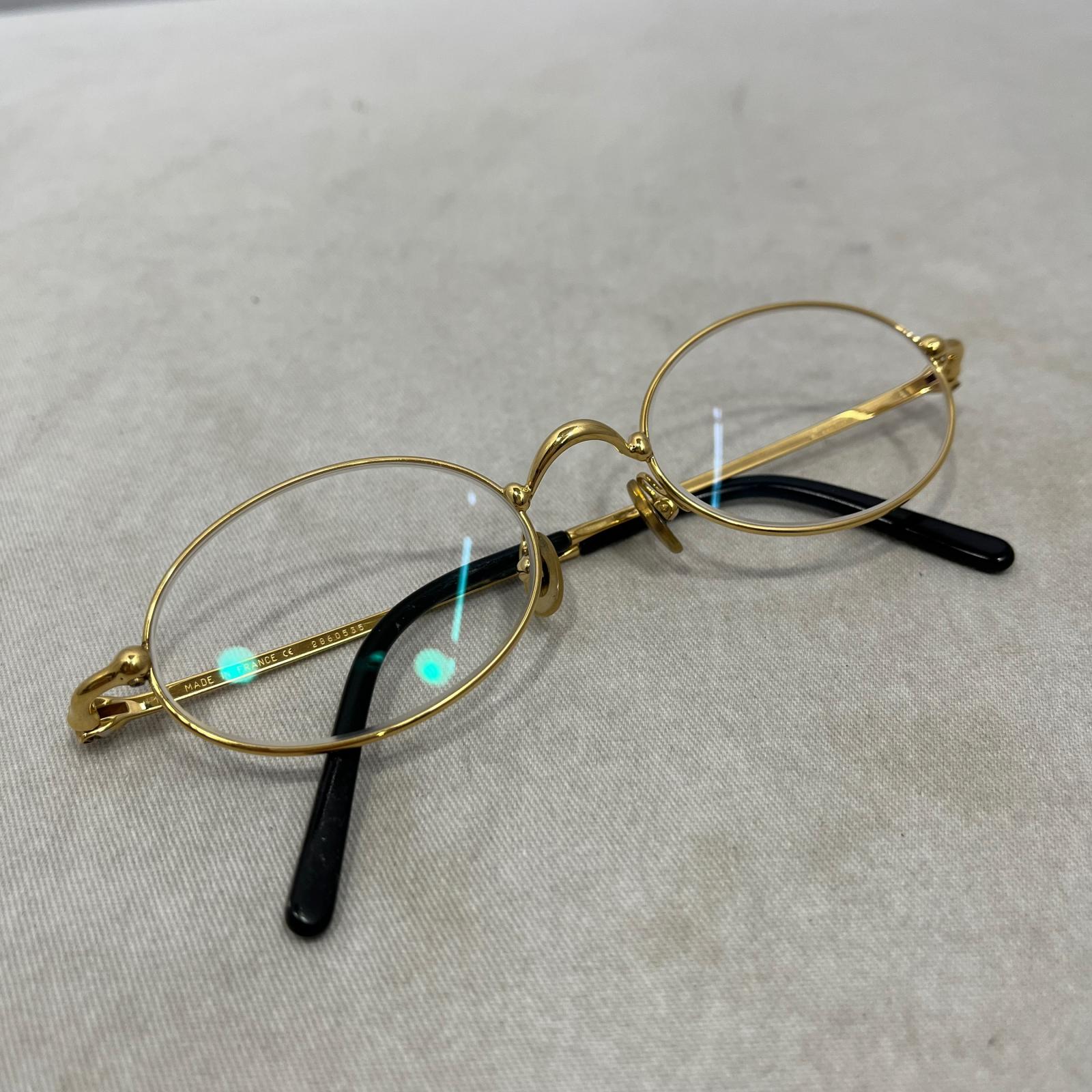 Cartier ヴィンテージ オーバルフレームメガネ ゴールドカラー