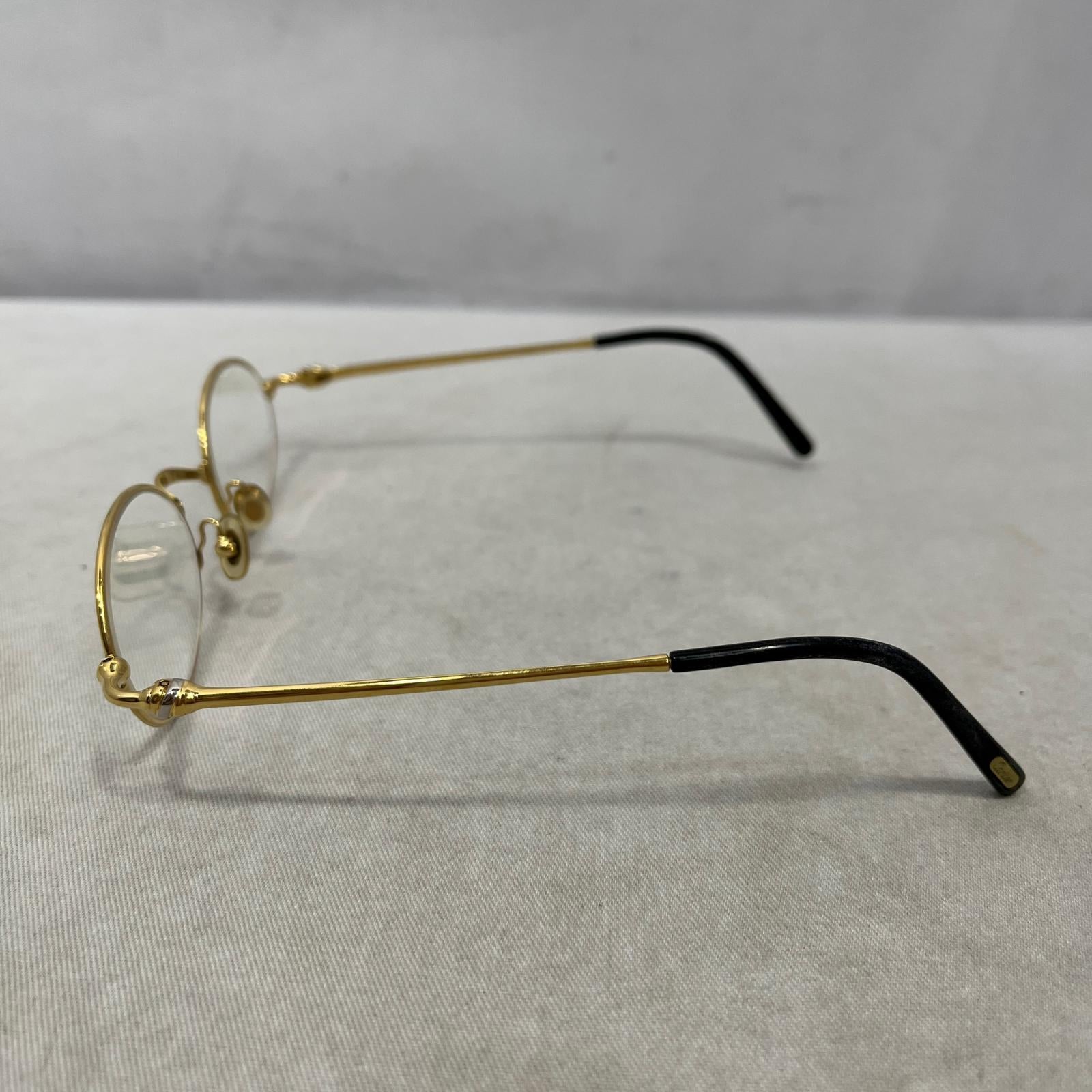Cartier ヴィンテージ オーバルフレームメガネ ゴールドカラー