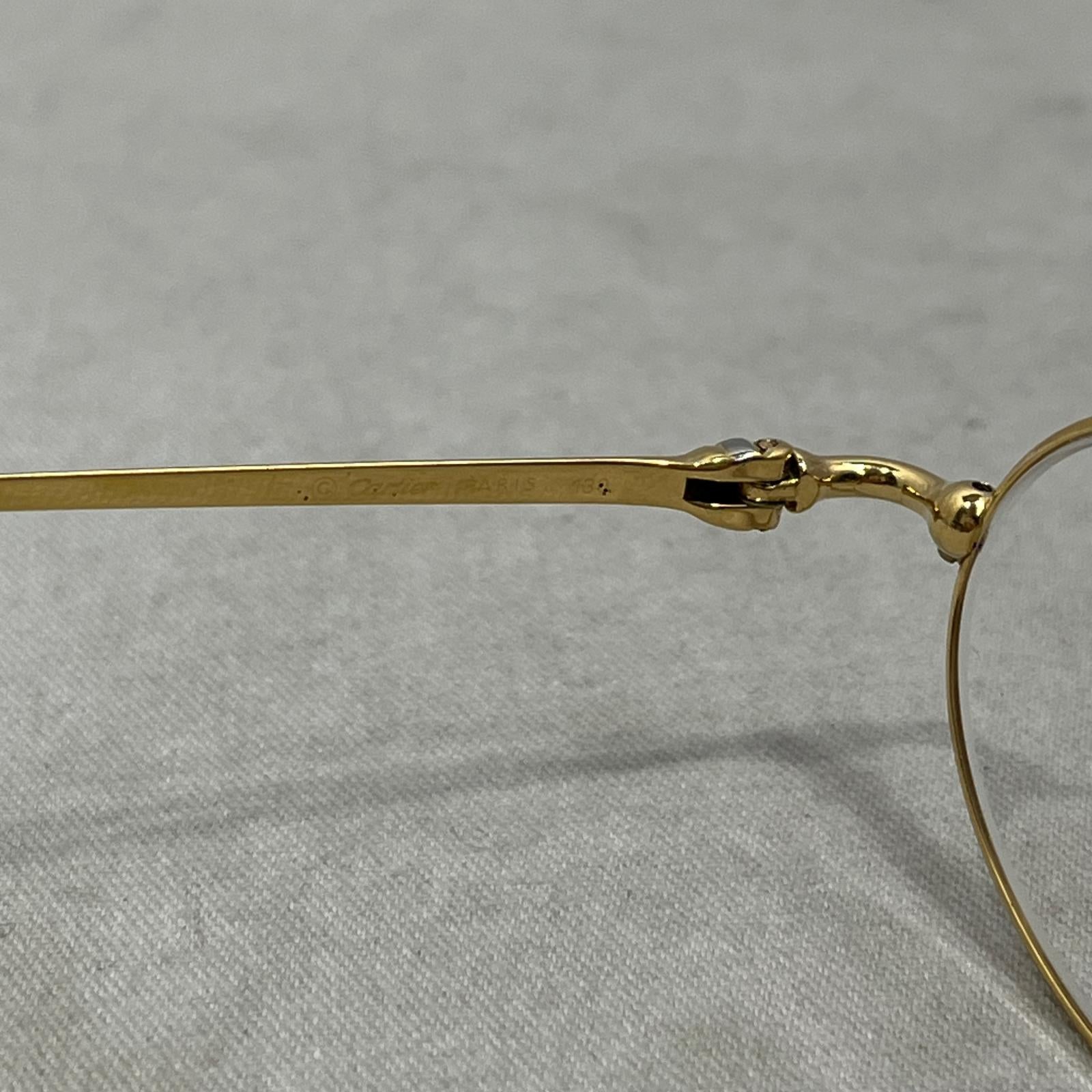 Cartier ヴィンテージ オーバルフレームメガネ ゴールドカラー