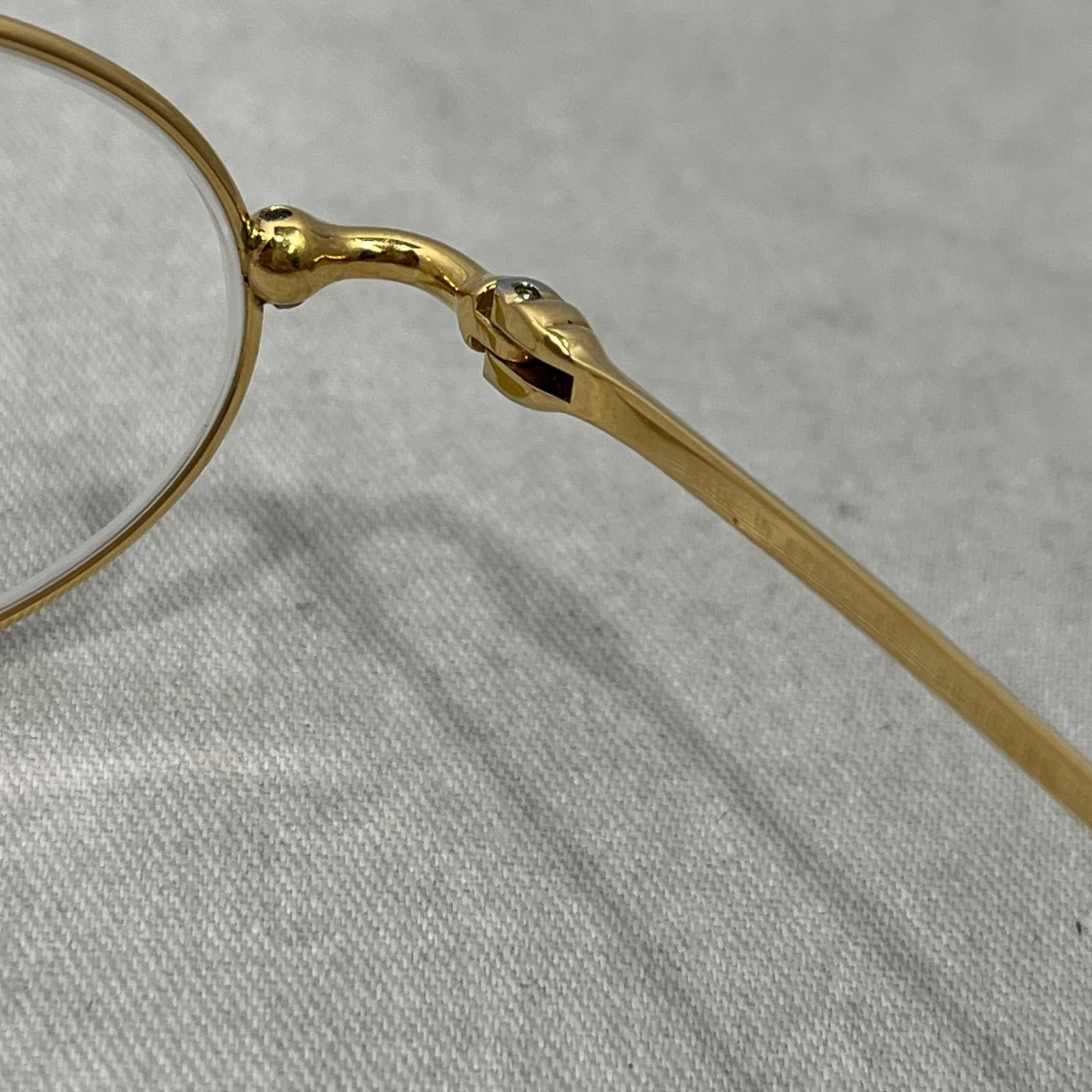 Cartier ヴィンテージ オーバルフレームメガネ ゴールドカラー