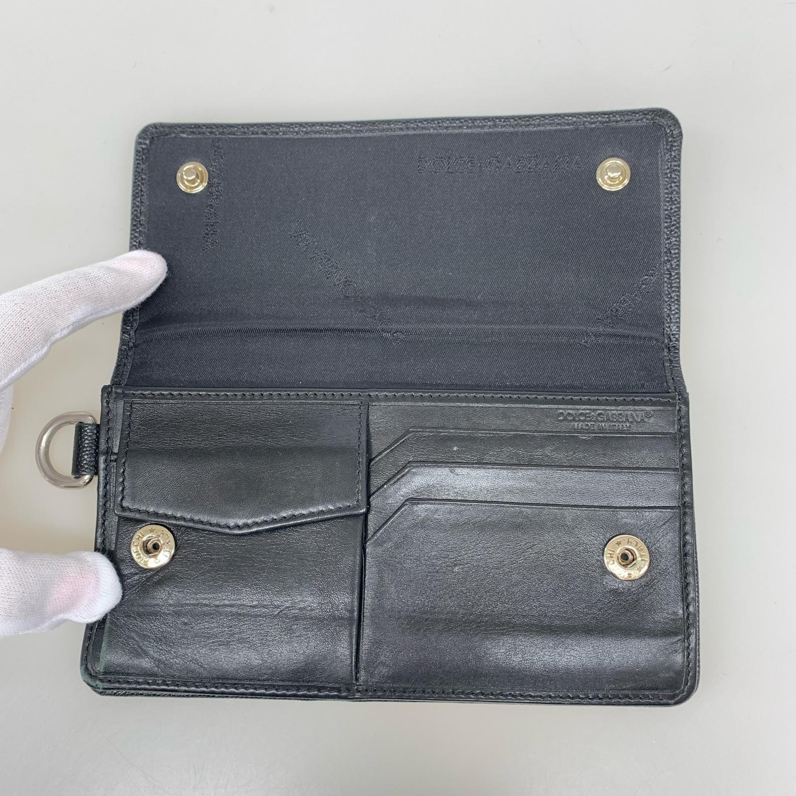 長財布 DGロゴ レザー 長財布 黒 ブラック