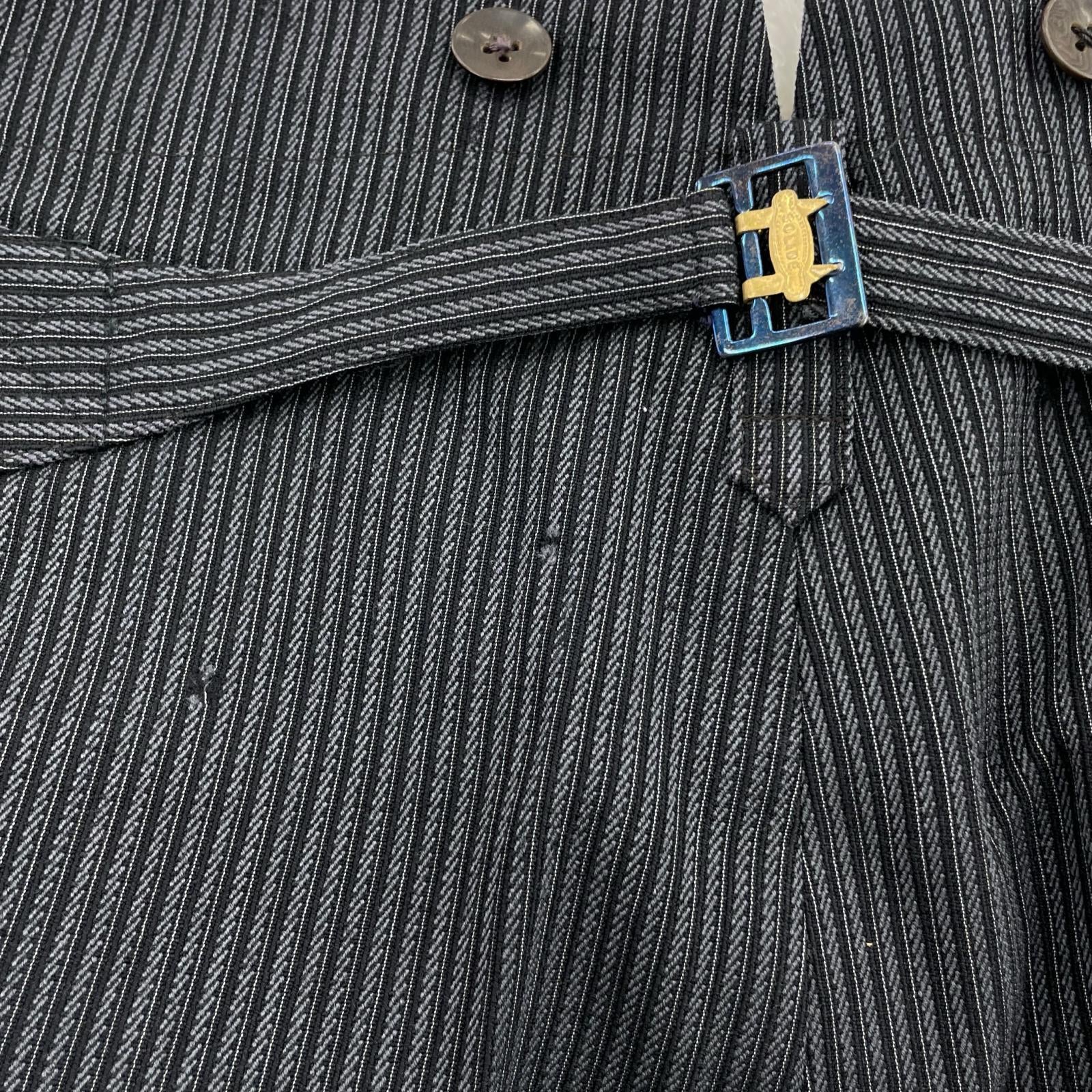 パンツ DEPONIRTホック 60s～ ストライプスラックス W32 ブラック