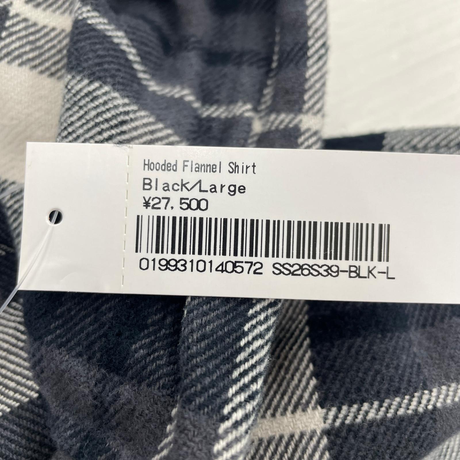 長袖シャツ Supreme 26SS Hooded Flannel Shirt L 黒白 L