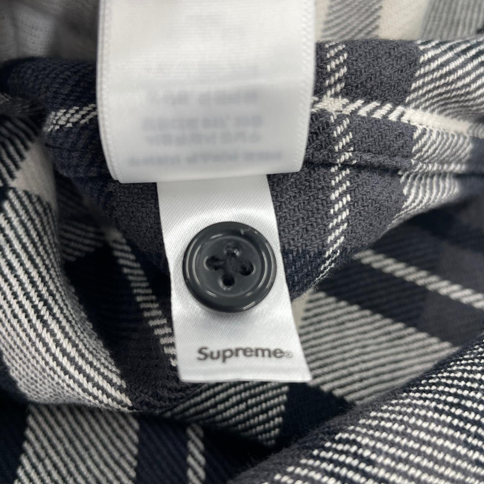 長袖シャツ Supreme 26SS Hooded Flannel Shirt L 黒白 L