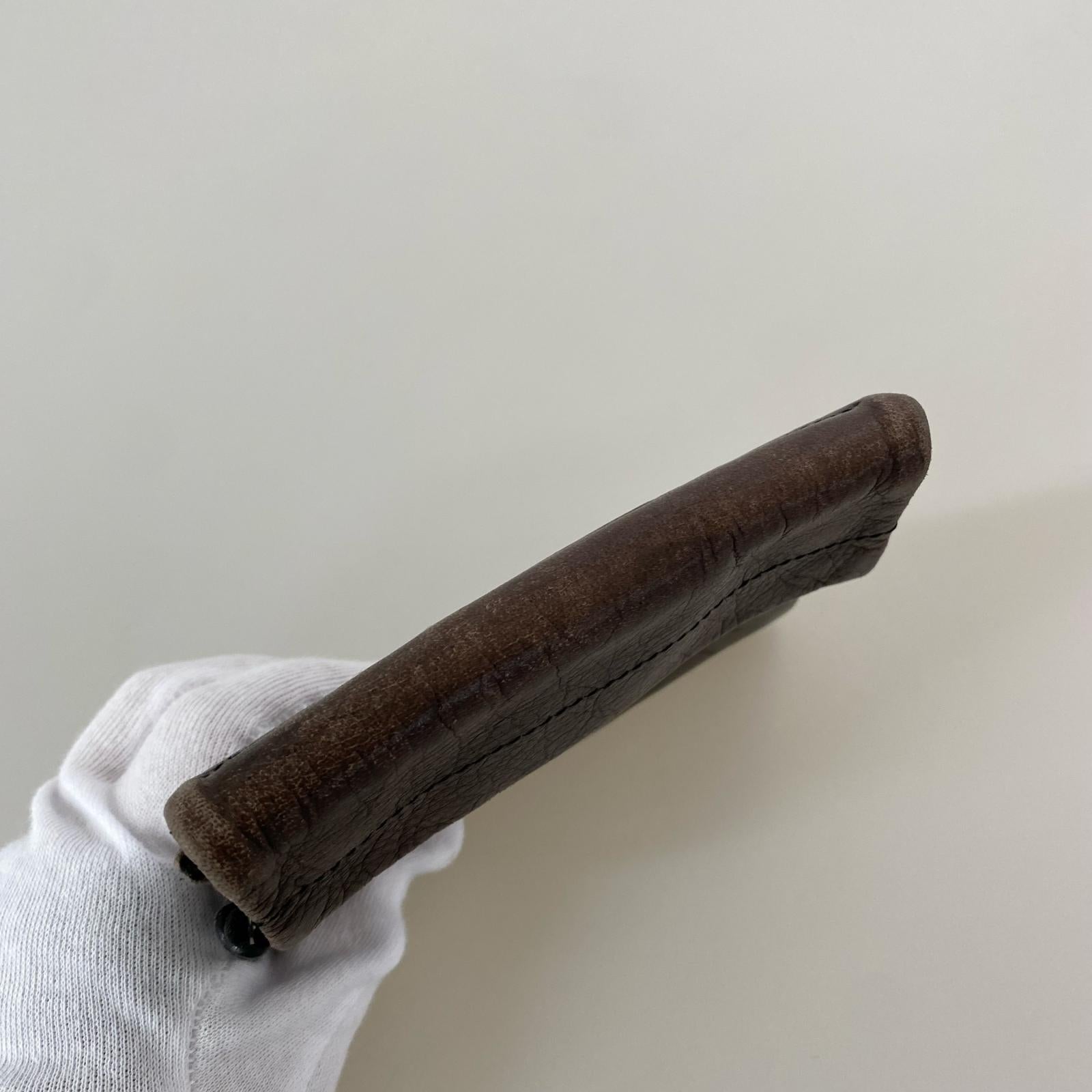 コンパクトウォレット Y's レザー コンパクトウォレット ブラウン