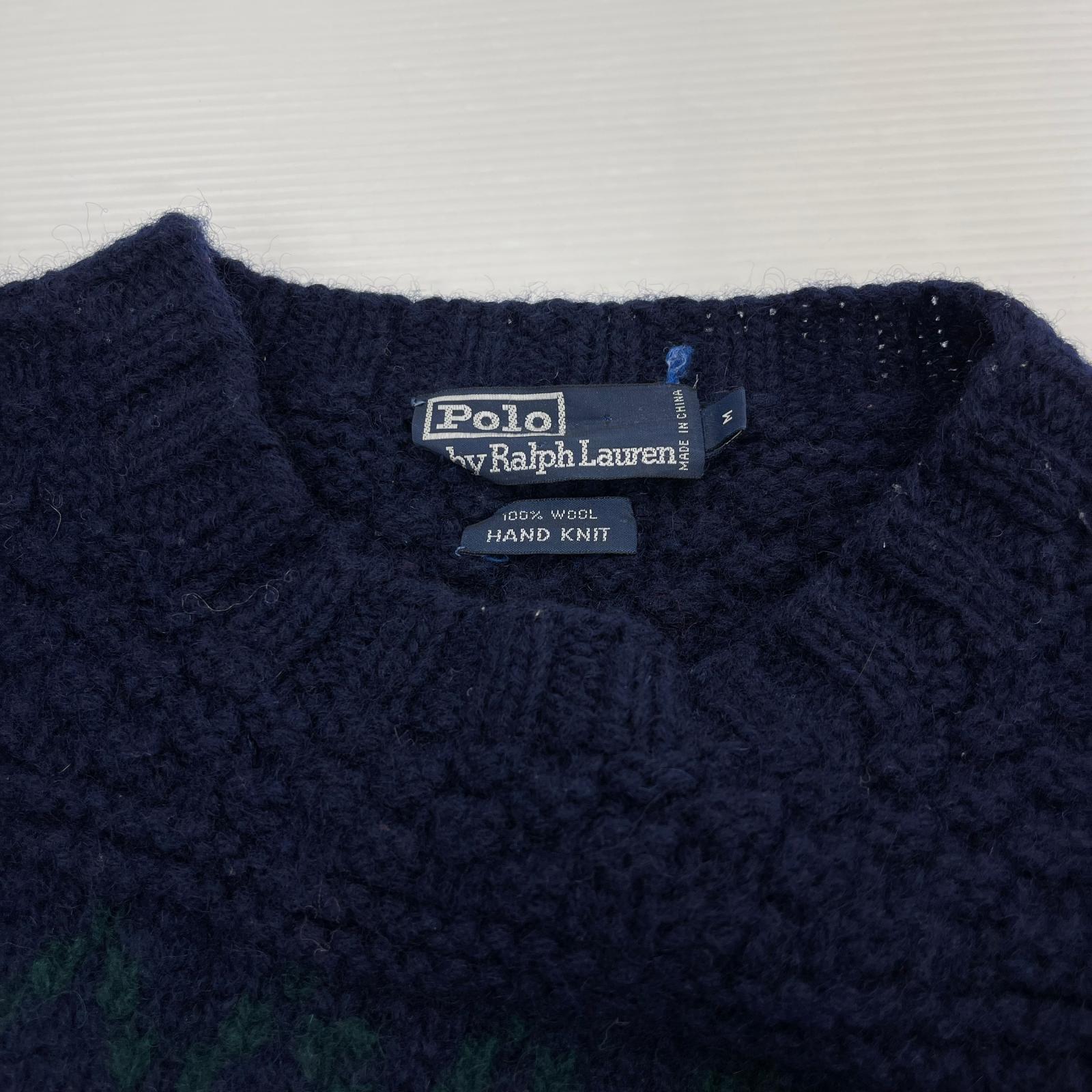 ニット HAND KNIT ノルディック柄 (M) ネイビー M ネイビー